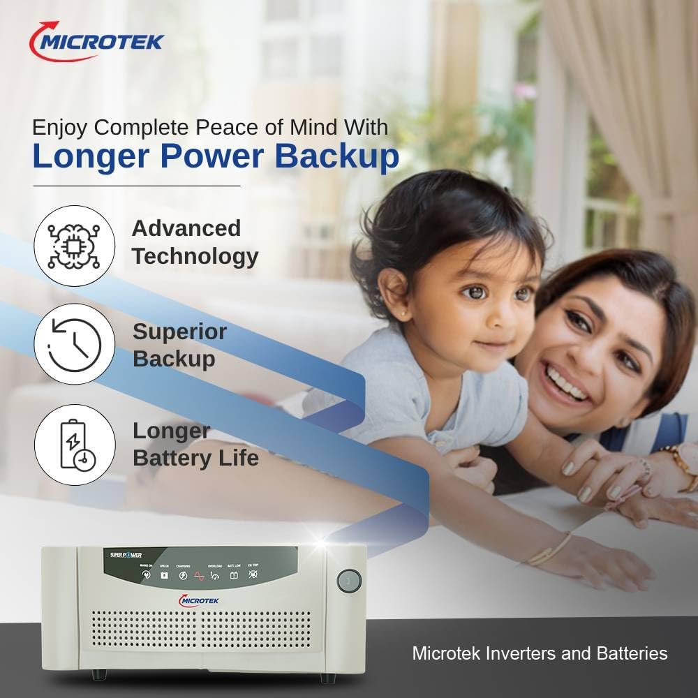 Microtek Super Power 900 Advanced Digital 800VA/12V Inverter, Support 1 Battery with 2 Year Warranty for Home, Office & Shops - Image 5