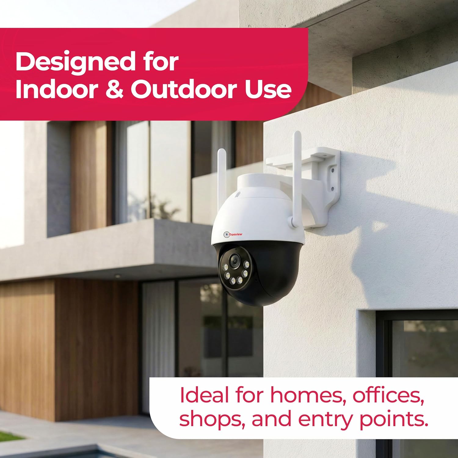Trueview WiFi 3MP Mini Pan-Tilt-Zoom CCTV Camera | STQC Certified | Indoor & Outdoor Security Camera | Color Night Vision | Cloud & SD Card Storage up to 256GB | Two-Way Talk - Image 7