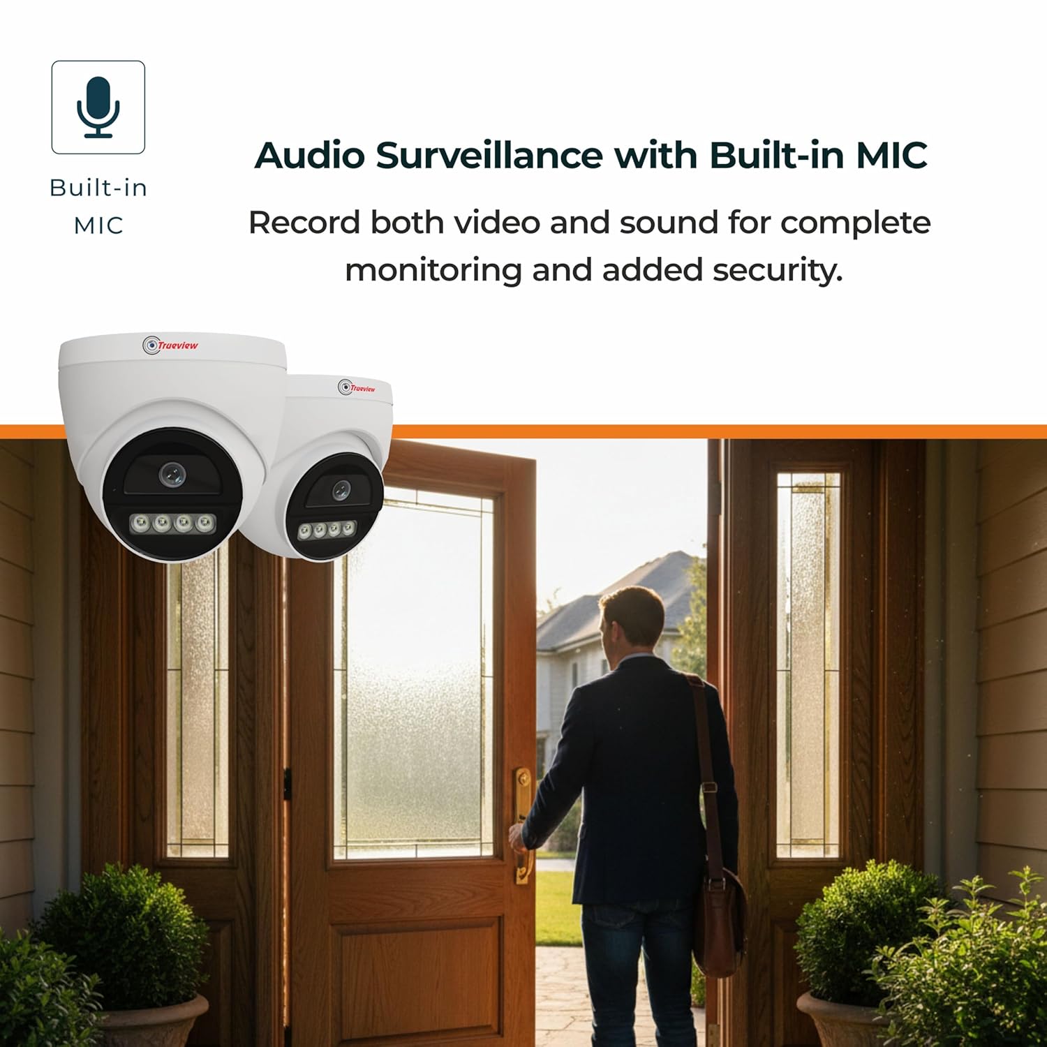 Trueview 2MP Dual Light HD Dome Wired CCTV Camera with Built-in Mic | Works with DVR (TVI/AHD/CVI/CVBS) | All Time Color Vision, 3.6mm Lens, 20M IR, 15M White LED | H.265 Compression (Pack of 2) - Image 7