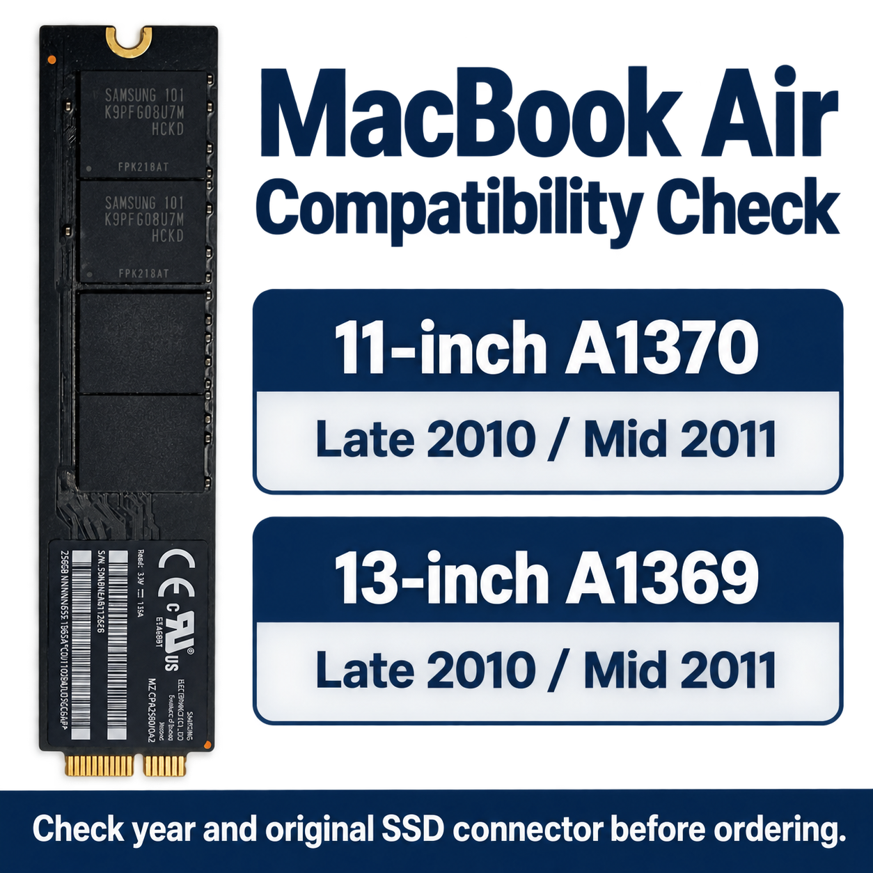 Samsung 256GB SSD for Apple MacBook Air 11″ A1370 / 13″ A1369 (2010–2011) | 3-Month Seller Testing Warranty - Image 6