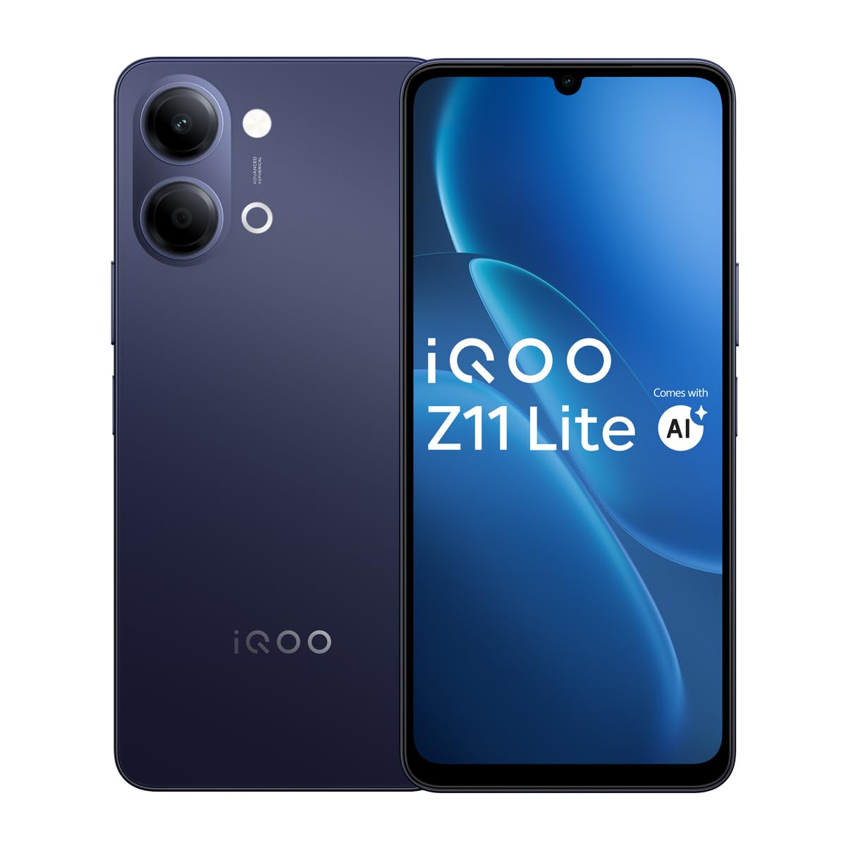 iQOO Z11 Lite 44W 5G (Midnight Blue, 6GB RAM, 256GB Storage) | 6500mAh Battery, 44W Fast Charging, Dimensity 6300, OriginOS 6.0 - Image 1