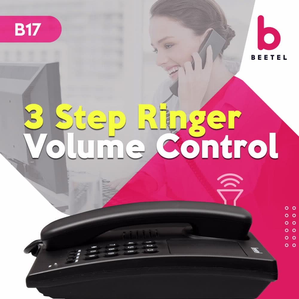 Beetel B17 Corded Landline Phone, Ringer Volume Control, LED Ring Indication, Wall/Desk Mountable, Clear Call Quality, Black - Image 5