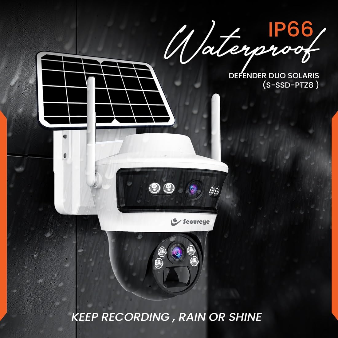 Secureye Pelican Series Defender Duo Solaris | 4G Solar Linkage Dual Lens 3MP+3MP Camera | Home/Commercial Security Camera | 2 Way Talk | Supports Up to 256GB TF Card Storage Secureye Pelican Series Defender Duo Solaris | 4G Solar Linkage Dual Lens 3MP+3MP Camera | Home/Commercial Security Camera | 2 Way Talk | Supports Up to 256GB TF Card Storage - Image 6