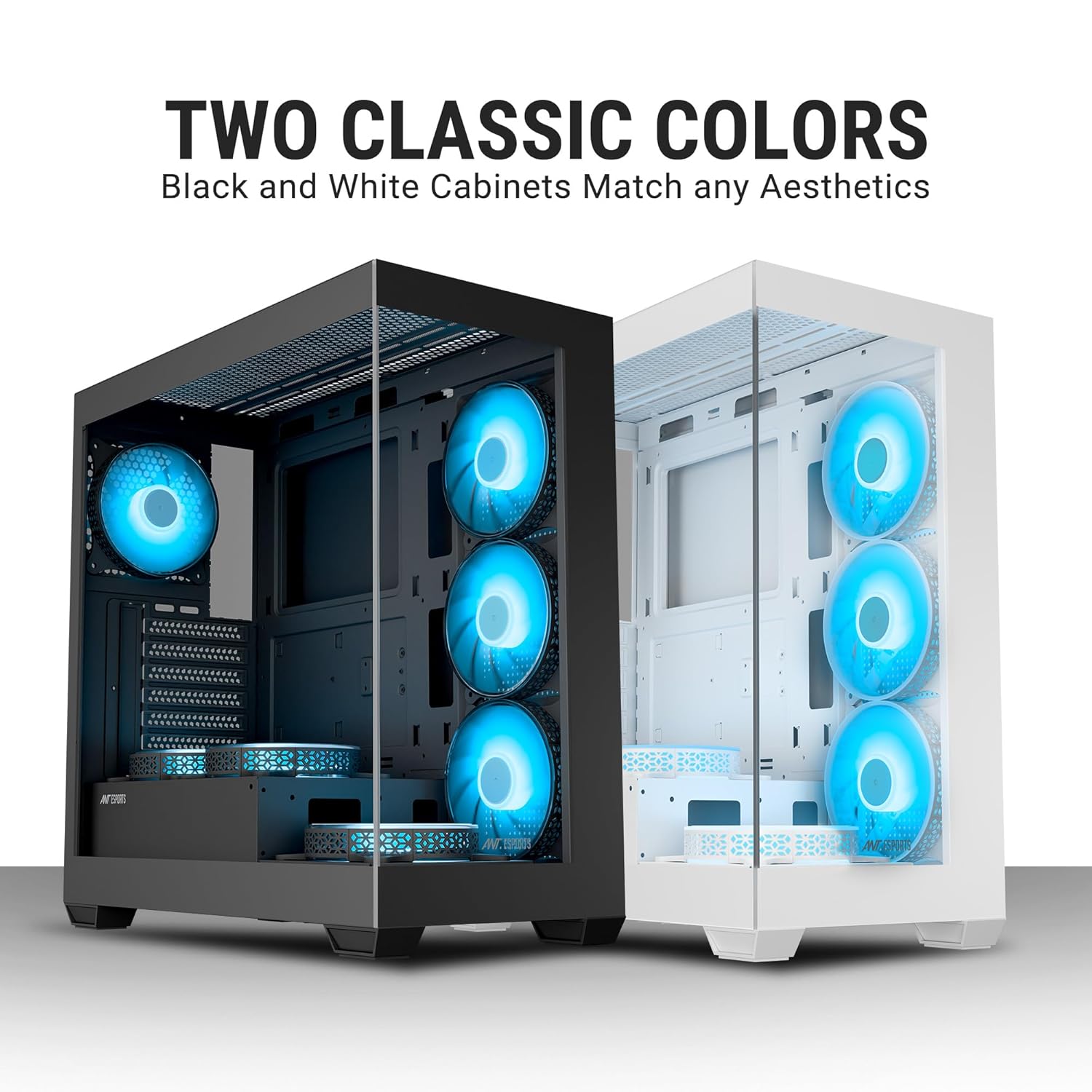 Ant Esports Crystal X7 ATX Computer Case/Gaming BlackType-C, supports ATX Micro-ATX Mini-ITX, 3 M/B plate fans, 2 PSU shroud fans - Image 14