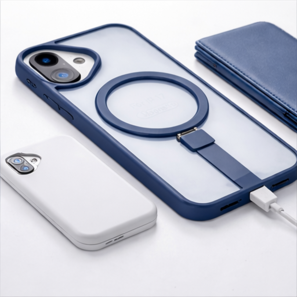 MagSafe Magnetic Phone Case with Built-in Kickstand for iPhone 17 (Transparent Frost Back, Shockproof Frame) - Image 6