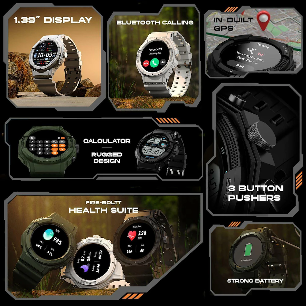 Fire-Boltt Quest Smartwatch 1.39" Full Touch Gps Tracking Smart Watch Bluetooth Calling, 100+ Sports Modes, 360 * 360 Pixel High Resolution, Health Suite & Rugged Outdoor Built - White Fire-Boltt Quest Smartwatch 1.39" Full Touch Gps Tracking Smart Watch Bluetooth Calling, 100+ Sports Modes, 360 * 360 Pixel High Resolution, Health Suite & Rugged Outdoor Built - White - Image 3