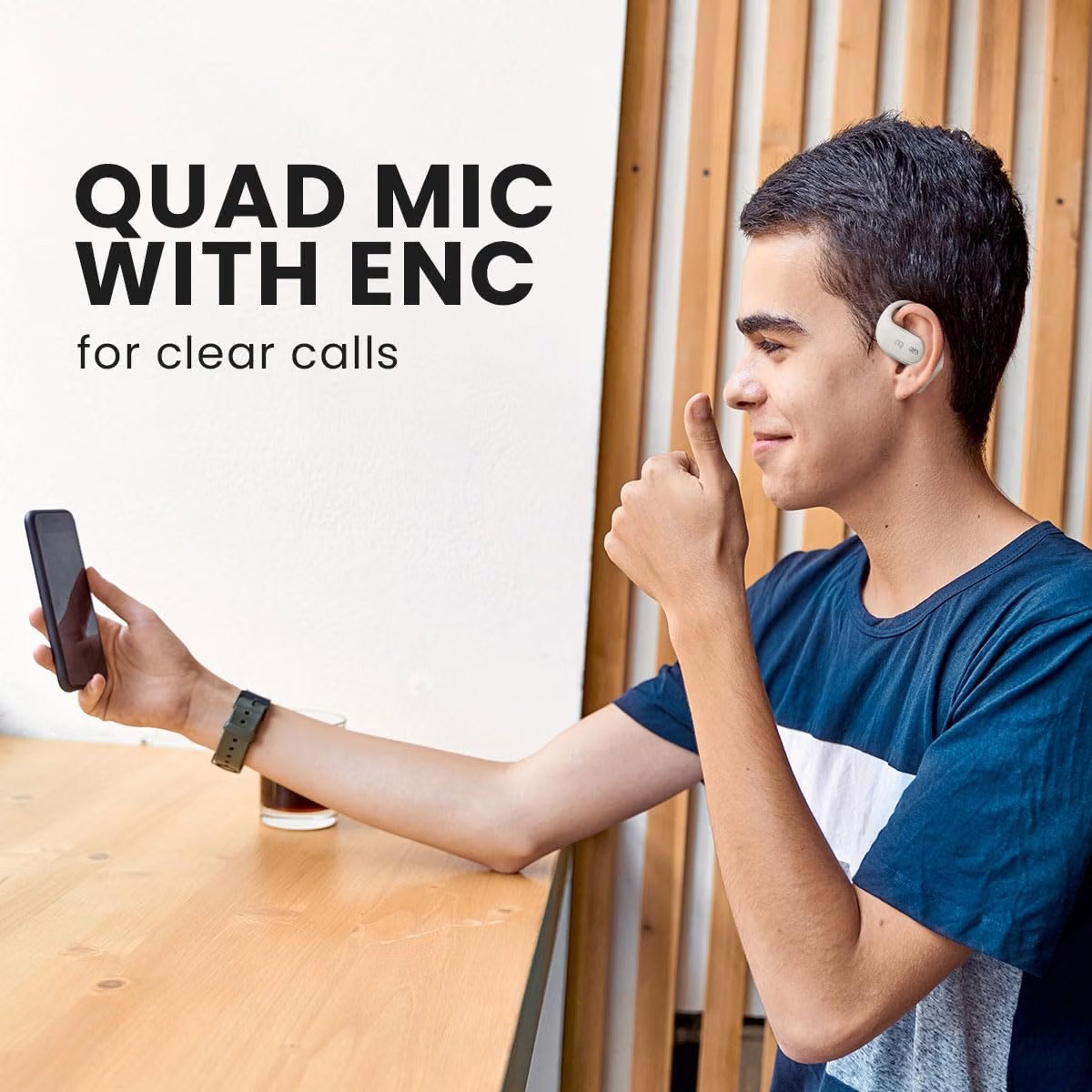 ng EarSafe OpenBuds - Air Conduction Open Ear Buds | Quad Mic ENC for Clear Calls | 12x17mm Drivers for Immersive Audio | Premium White - Image 7