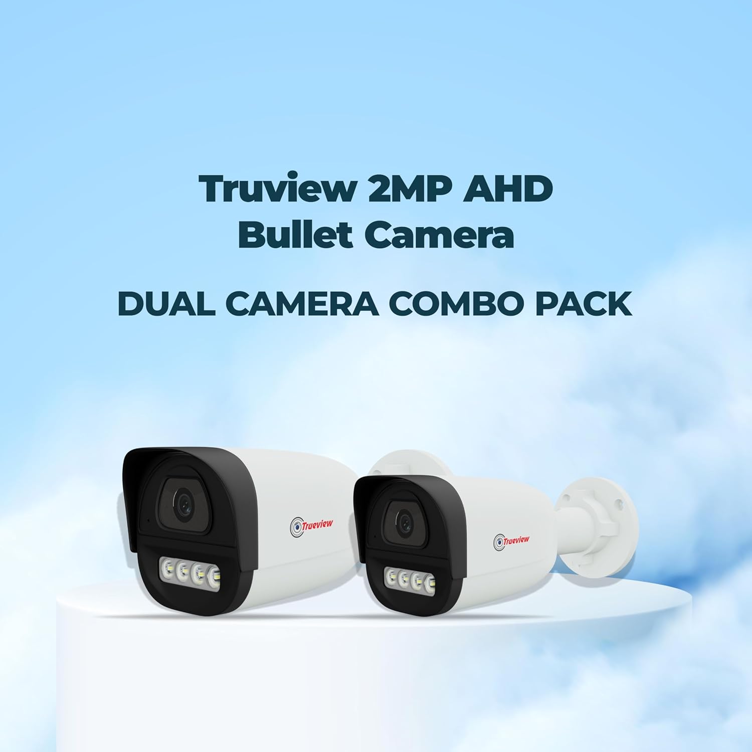 Trueview 2MP Dual Light Wired Bullet CCTV Camera with Built-in Mic| Works with DVR | Full-Time Color Vision, 3.6mm Lens,20M IR & 15M White LED | 4-in-1 TVI/AHD/CVI/CVBS|H.265 Compression (2HD Bullet) - Image 2