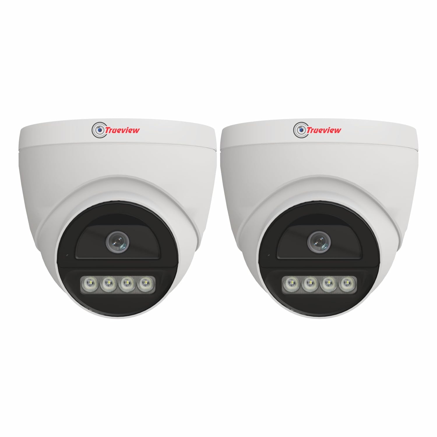 Trueview 2MP Dual Light HD Dome Wired CCTV Camera with Built-in Mic | Works with DVR (TVI/AHD/CVI/CVBS) | All Time Color Vision, 3.6mm Lens, 20M IR, 15M White LED | H.265 Compression (Pack of 2) - Image 1