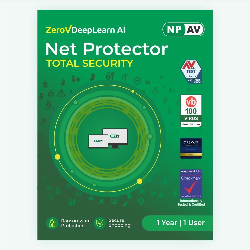 Net Protector Antivirus - Total Security 2026 | Windows PC/Laptop | 1 Year - 1 PC with ZeroVDeepLearn Ai (Email Delivery in 1 Hour - No CD) Net Protector Antivirus - Total Security 2026 | Windows PC/Laptop | 1 Year - 1 PC with ZeroVDeepLearn Ai (Email Delivery in 1 Hour - No CD) - Image 1