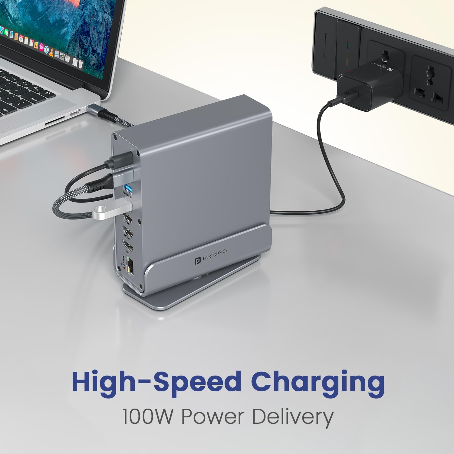 Portronics MPort Vault Pro 15-in-1 Type-C Metal Docking Station, Dual 4K@30Hz HDMI, 8K@30Hz DP, Triple Display Outpt, 100W PD, USB 3.2 & 3.0, 1000M Ethernet, SD/microSD 3.0 Slots Portronics MPort Vault Pro 15-in-1 Type-C Metal Docking Station, Dual 4K@30Hz HDMI, 8K@30Hz DP, Triple Display Outpt, 100W PD, USB 3.2 & 3.0, 1000M Ethernet, SD/microSD 3.0 Slots - Image 5