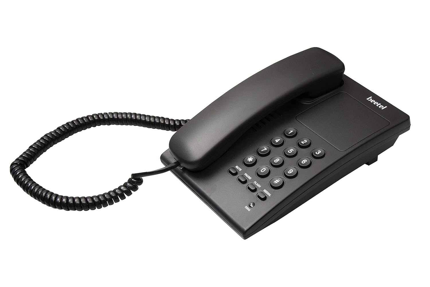 Beetel B17 Corded Landline Phone, Ringer Volume Control, LED Ring Indication, Wall/Desk Mountable, Clear Call Quality, Black - Image 1