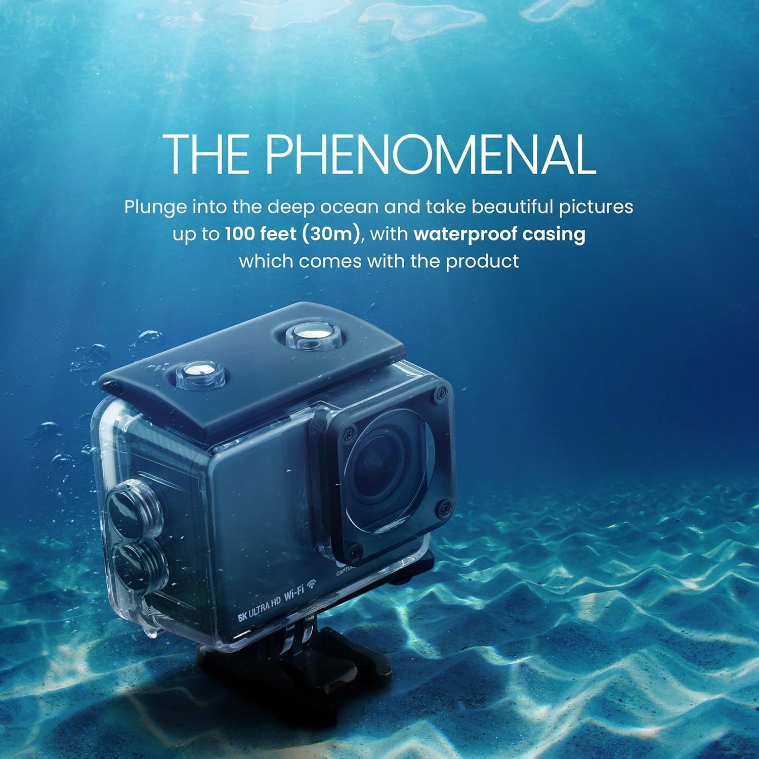 Digitek DAC 002 5K Ultra HD Action Camera - 24MP, 100ft Waterproof, 128GB Support, Dual 1350mAh Batteries, EIS Stabilization, HDMI Output, Inbuilt & External Mic, Speaker - Perfect for Adventure! - Image 3