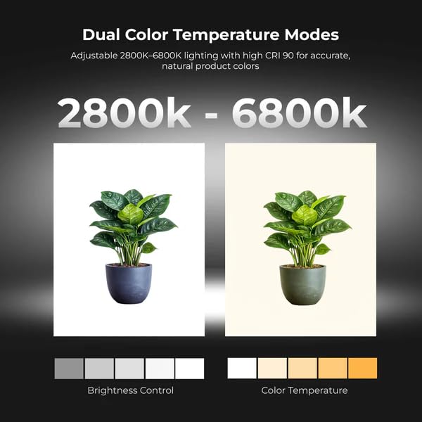 Digitek (DPLB 4040) Professional 40cm Photography LED Light Box, 30W Dual Bi-Color LED Panels, 2800K–6800K, 90 CRI, 0-100% Dimming, 6 Color PVC Backgrounds, Shadow-Free Shooting for Camera & Phone - Image 4