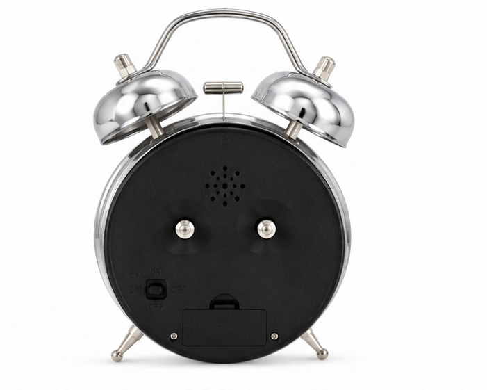 Silver Twin Bell Analog Alarm Clock with Colorful Numbers - Image 5