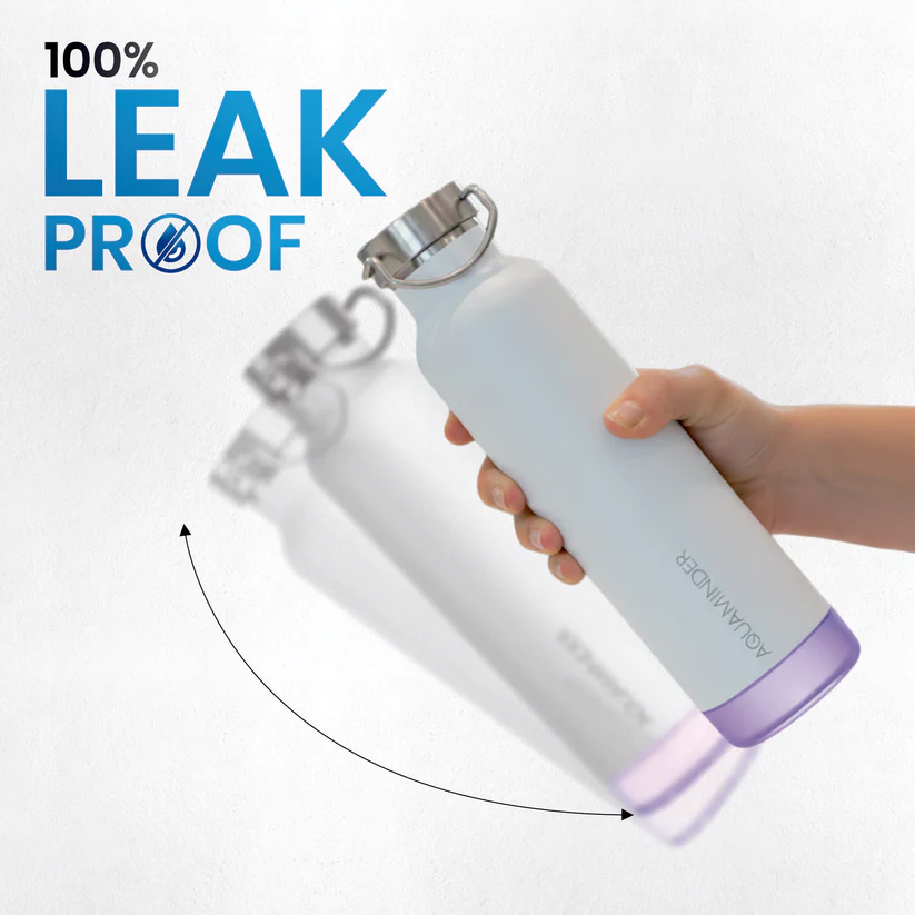 Aquaminder Thames+ Smart Water Bottle 600ml SS304 with App Connectivity – White - Image 6