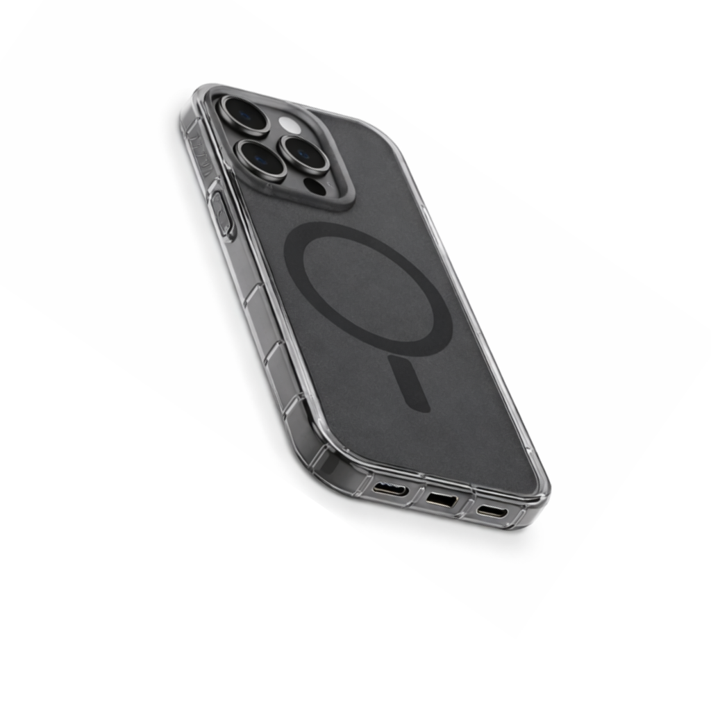 AmazingThing Titan Pro Smoke Clear Case for iPhone 16 Pro (MagSafe Compatible, 10ft Drop Protection, Black Transparent) - Image 4
