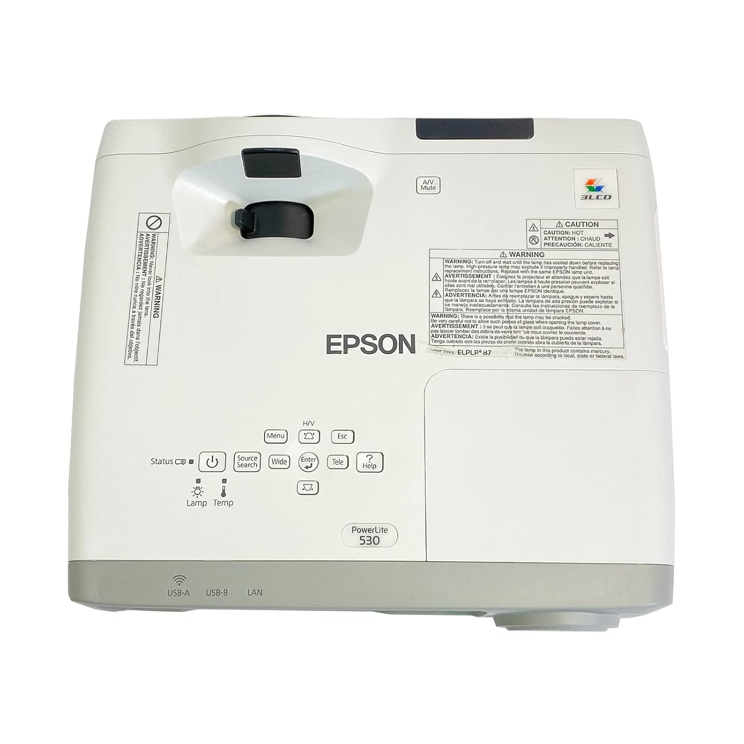 Unused Epson EB-530 Short Throw XGA 3LCD Projector (3200 Lumens, HDMI, Portable, Like New Condition) - Image 5