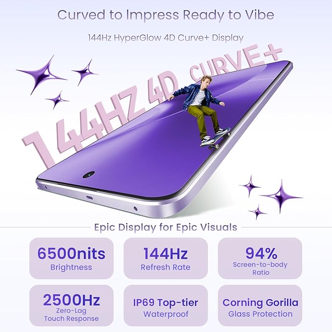 realme 15 Pro 5G Smartphone 12+256GB Purple,4K 60FPS,144Hz HyperGlow 4D Curve Display,7000mAh Battery,80W SuperVOOC, Camera Triple 50MP, Snapdragon 7 Gen 4, IP69 - Image 4