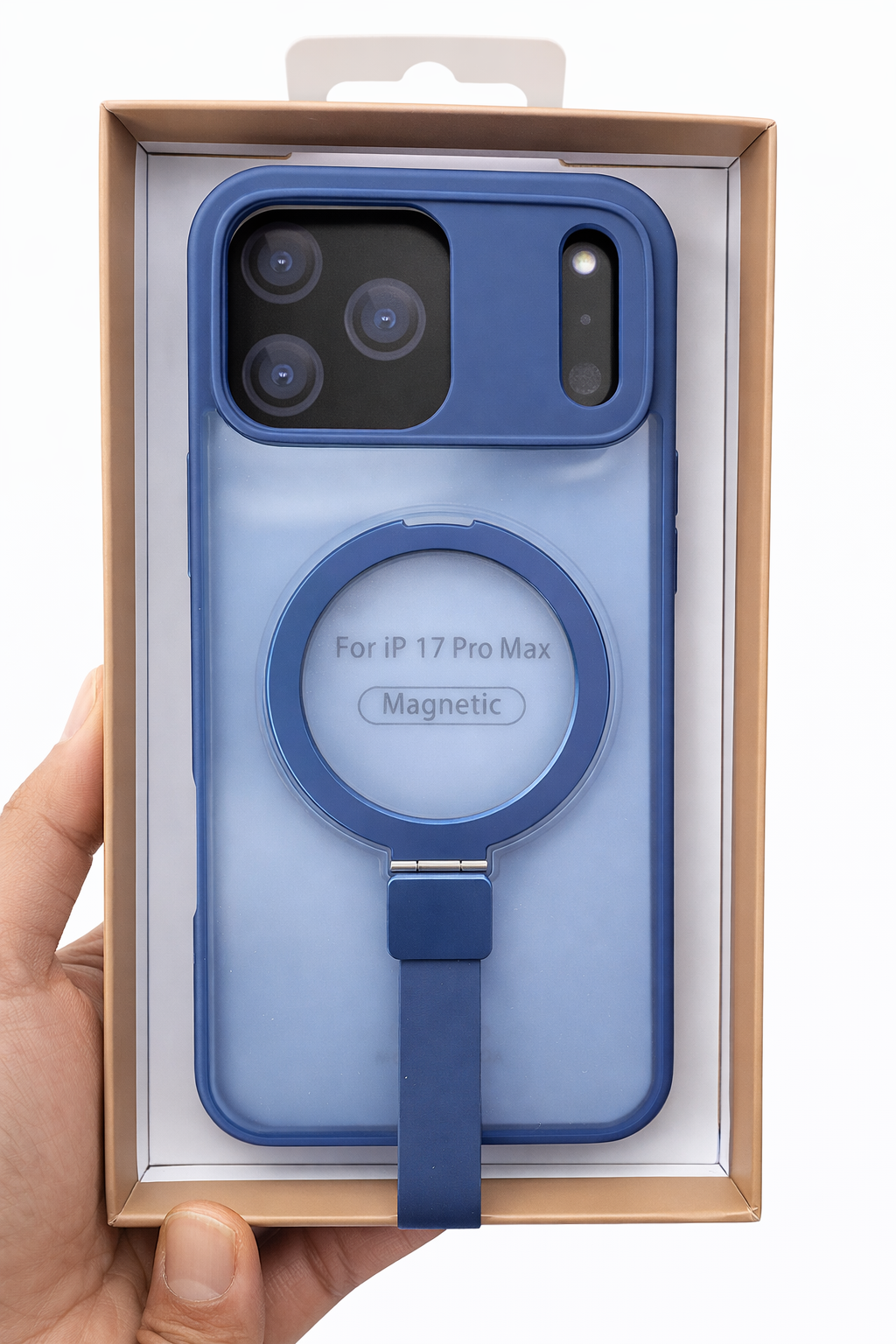 Matte Transparent MagSafe Case with Kickstand for iPhone 17 Pro Max (Frost Blue Finish, Shockproof Design) - Image 7