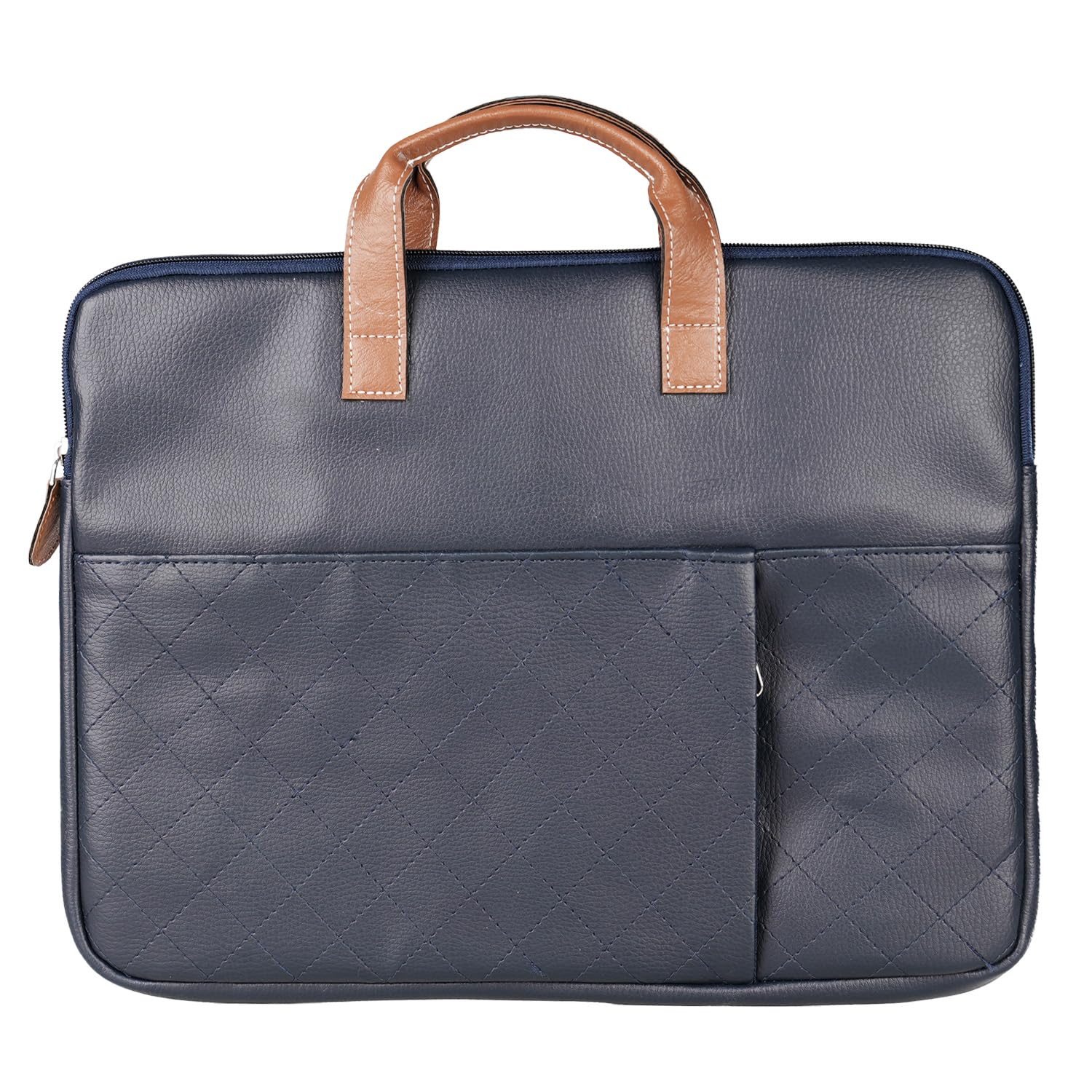 Portronics Encase 104 Laptop Sleeve for 15.6 Inch Laptops, PU Leather Office Bag with Trolley Strap, Smart Inner Pocket, Comes with Handle & Accessory Pockets, Office Laptop Bag/Case/Cover (Blue) - Image 1