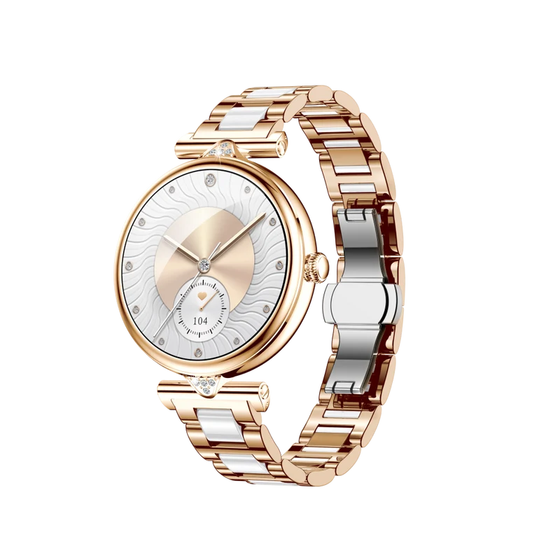 URBAN BELLA Ceramic AMOLED Smartwatch for Women, Always-On Display, Health Tracking, 100+ Sports Modes, Up to 15-Day Battery - Image 1