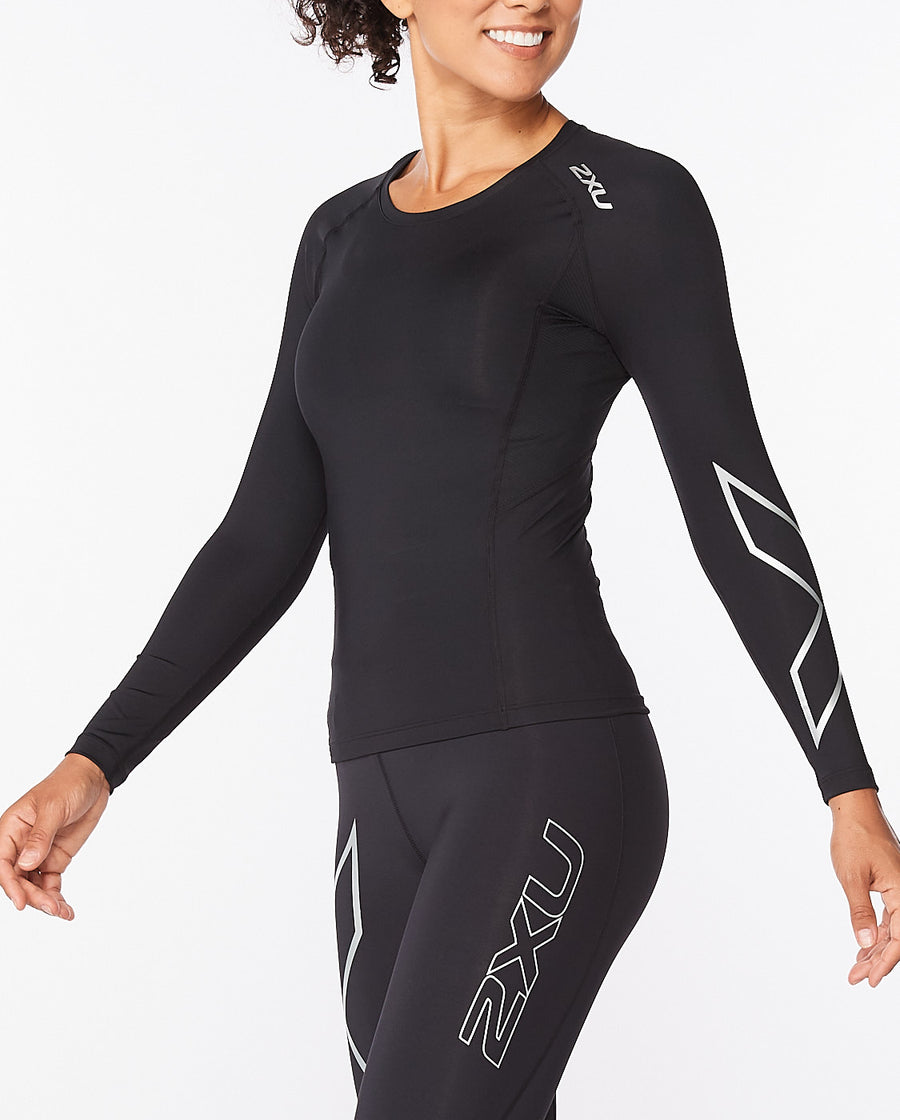 Wa6401A Core Compression Long Sleeve-M-Black/Silver