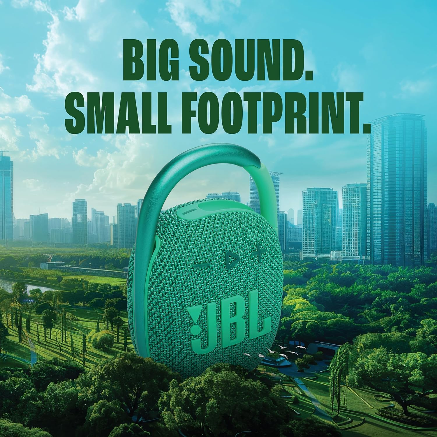 JBL Clip 4 Eco with eco-Friendly Recycled Materials & Packaging, Wireless Portable Bluetooth Speaker, Pro Sound, Integrated Carabiner, Dust & Waterproof, Type C (Without Mic, Green) - Image 5
