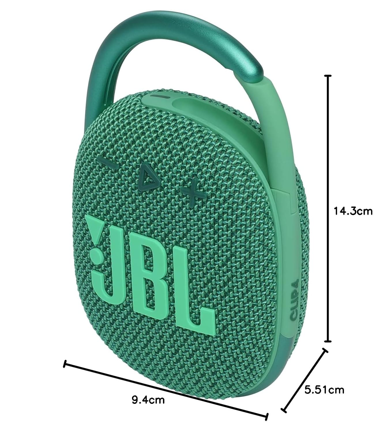 JBL Clip 4 Eco with eco-Friendly Recycled Materials & Packaging, Wireless Portable Bluetooth Speaker, Pro Sound, Integrated Carabiner, Dust & Waterproof, Type C (Without Mic, Green) - Image 6
