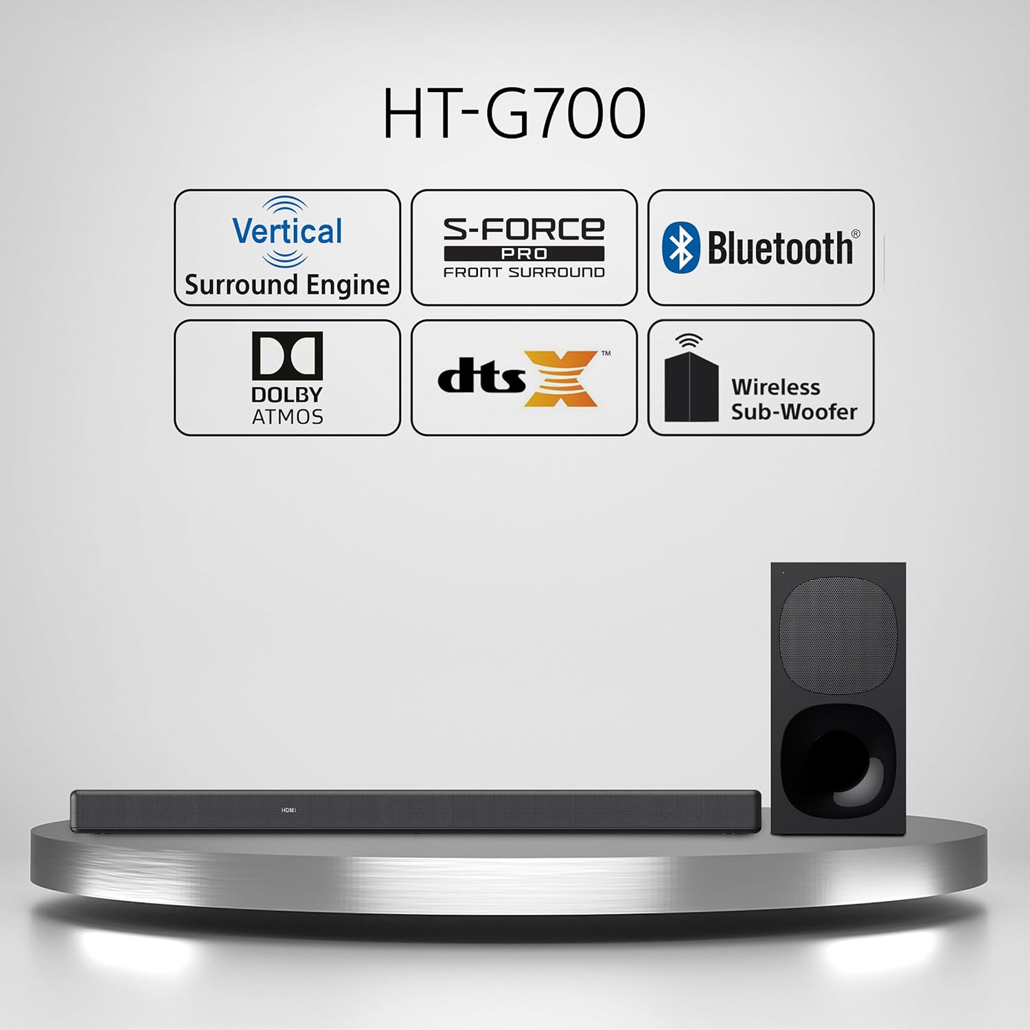 Sony HT-G700 3.1ch 4K Dolby Atmos/DTS:X Soundbar for TV with Wireless subwoofer, 3.1ch Home Theater System (400W, Surround Sound,Bluetooth Connectivity, HDMI & Optical Connectivity, 4k HDR) - Black - Image 2