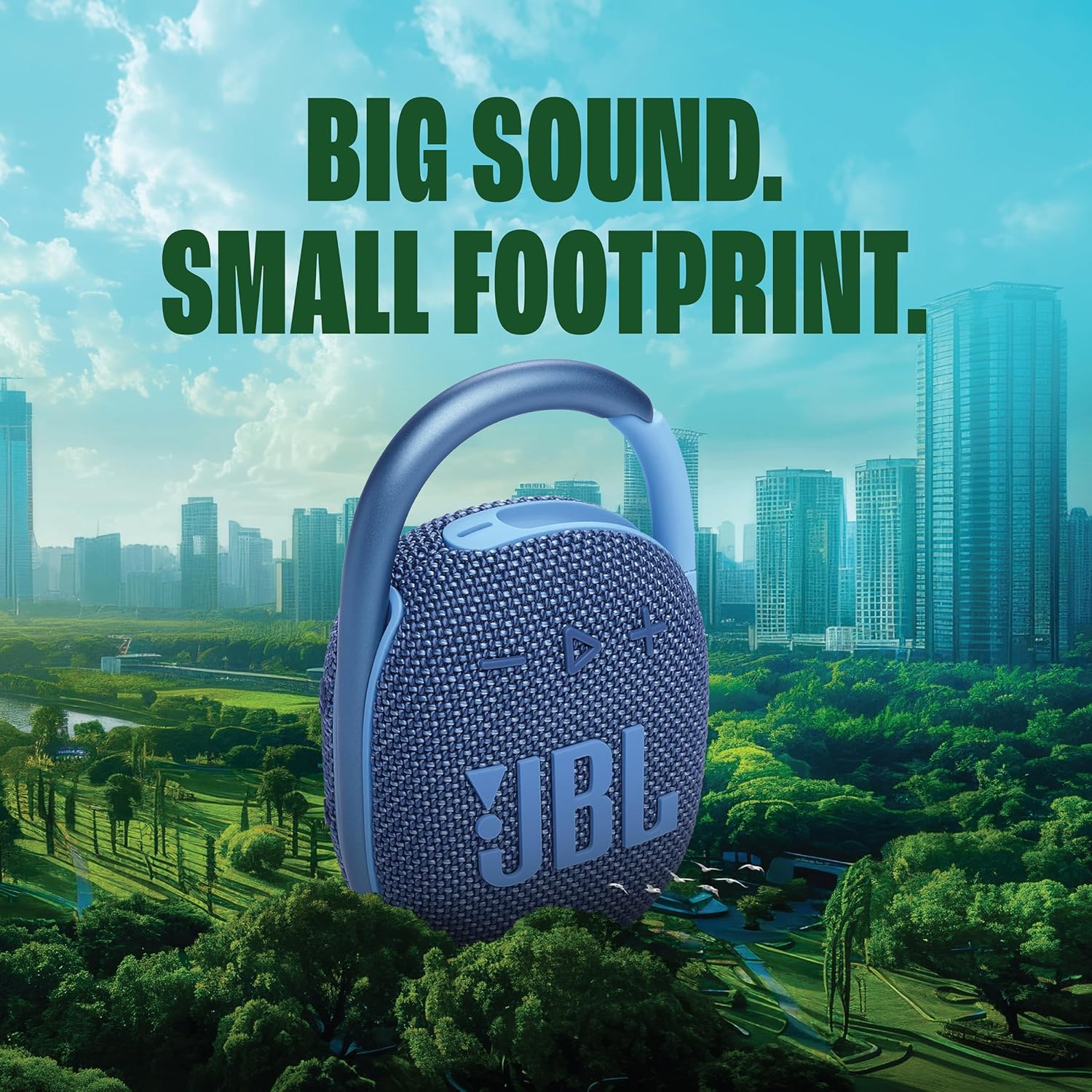 JBL Clip 4 Eco with eco-Friendly Recycled Materials & Packaging, Wireless Portable Bluetooth Speaker, Pro Sound, Integrated Carabiner, Dust & Waterproof, Type C (Without Mic, Blue) - Image 4