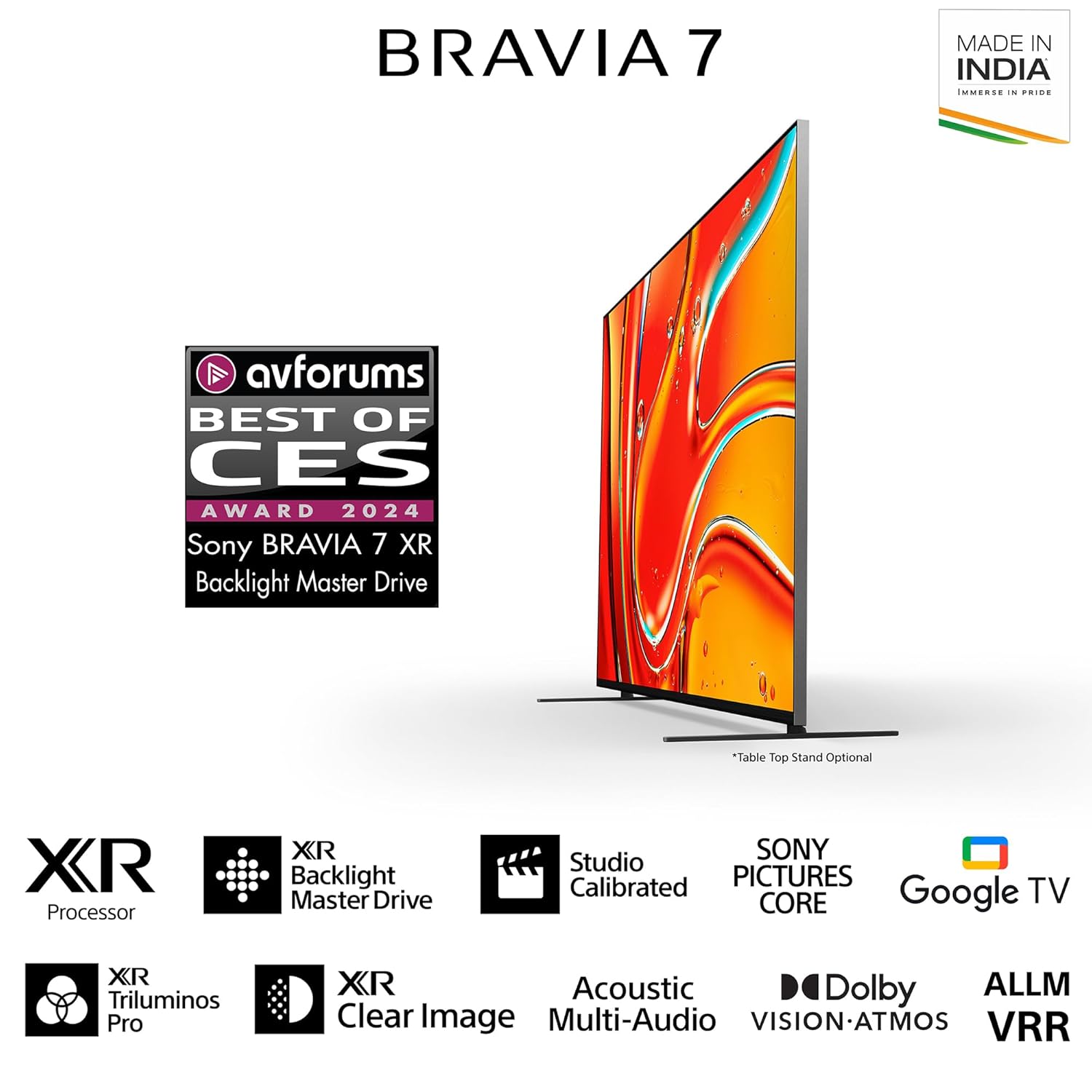 Sony 189 cm (75 inches) BRAVIA 7 4K Ultra HD AI Smart Mini LED Google TV K-75XR70 (Black) - Image 2
