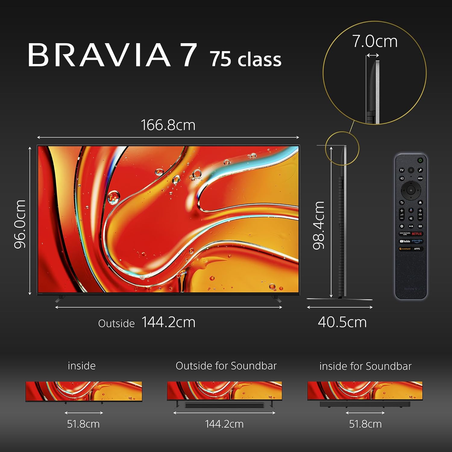 Sony 189 cm (75 inches) BRAVIA 7 4K Ultra HD AI Smart Mini LED Google TV K-75XR70 (Black) - Image 3