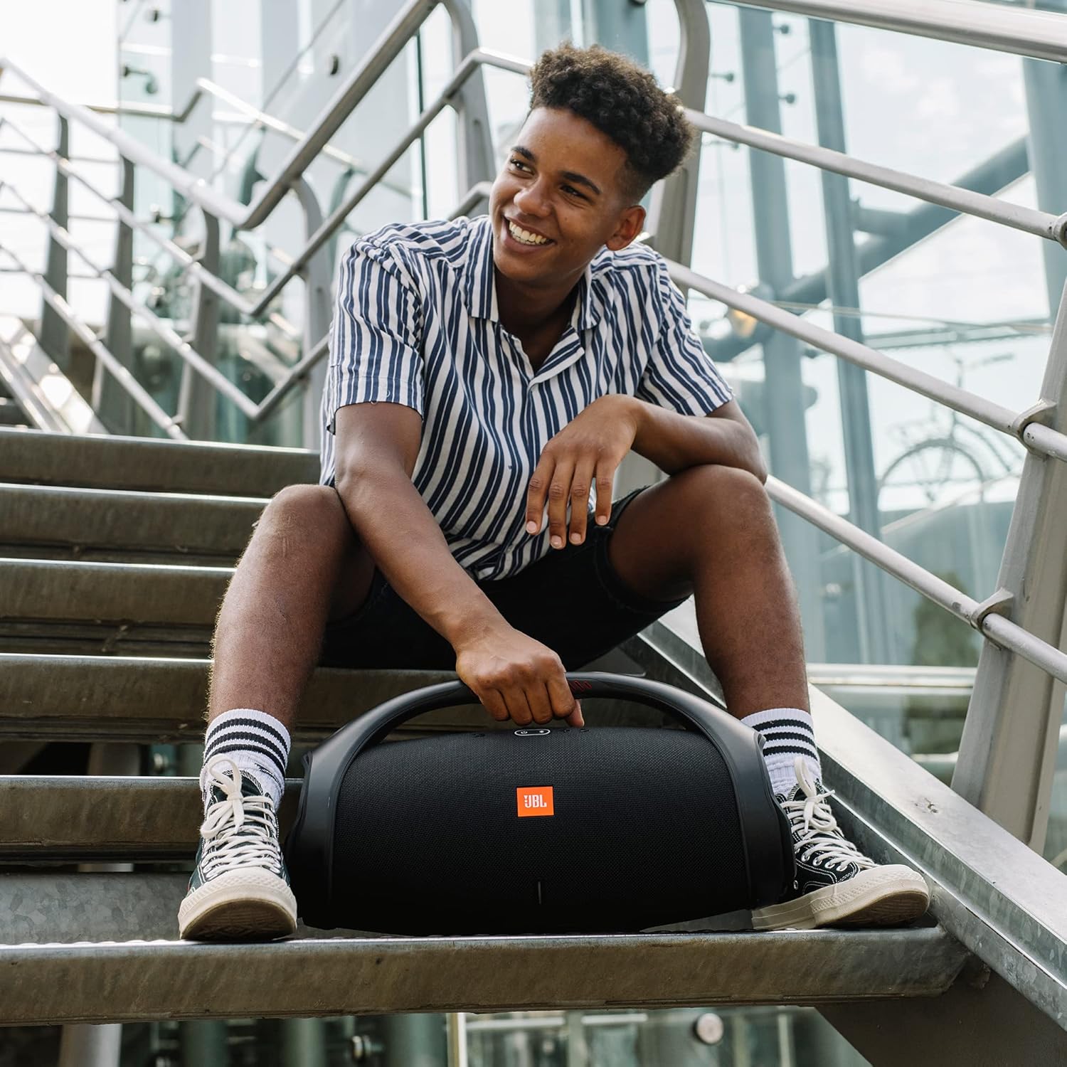JBL Boombox 2 | Wireless Portable Bluetooth Speaker | Massive 24Hrs Playtime | Monstrous Sound with Powerful Bass | Built-in Powerbank PartyBoost | IPX7 | BT 5.1 | AUX (Black) - Image 4