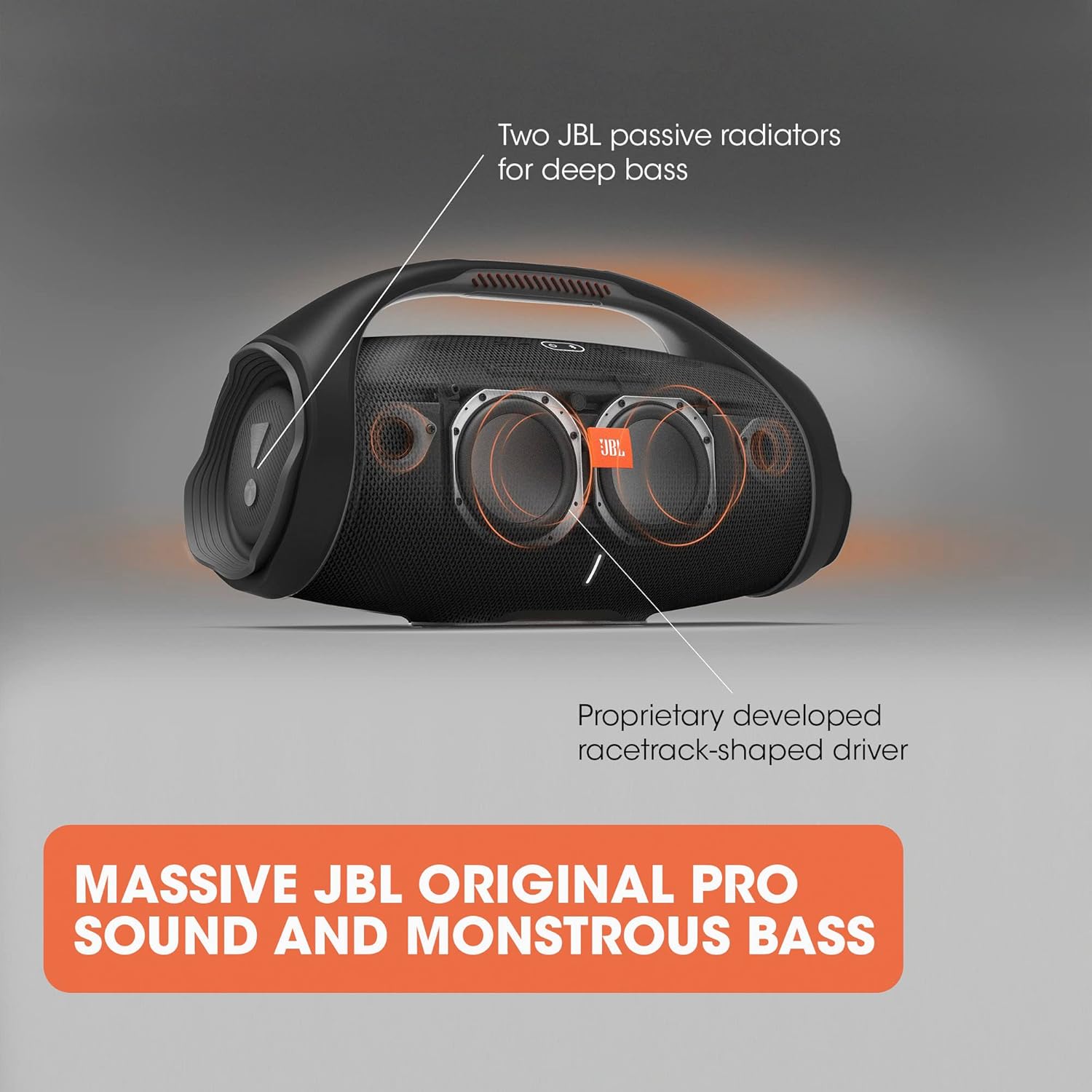 JBL Boombox 2 | Wireless Portable Bluetooth Speaker | Massive 24Hrs Playtime | Monstrous Sound with Powerful Bass | Built-in Powerbank PartyBoost | IPX7 | BT 5.1 | AUX (Black) - Image 2