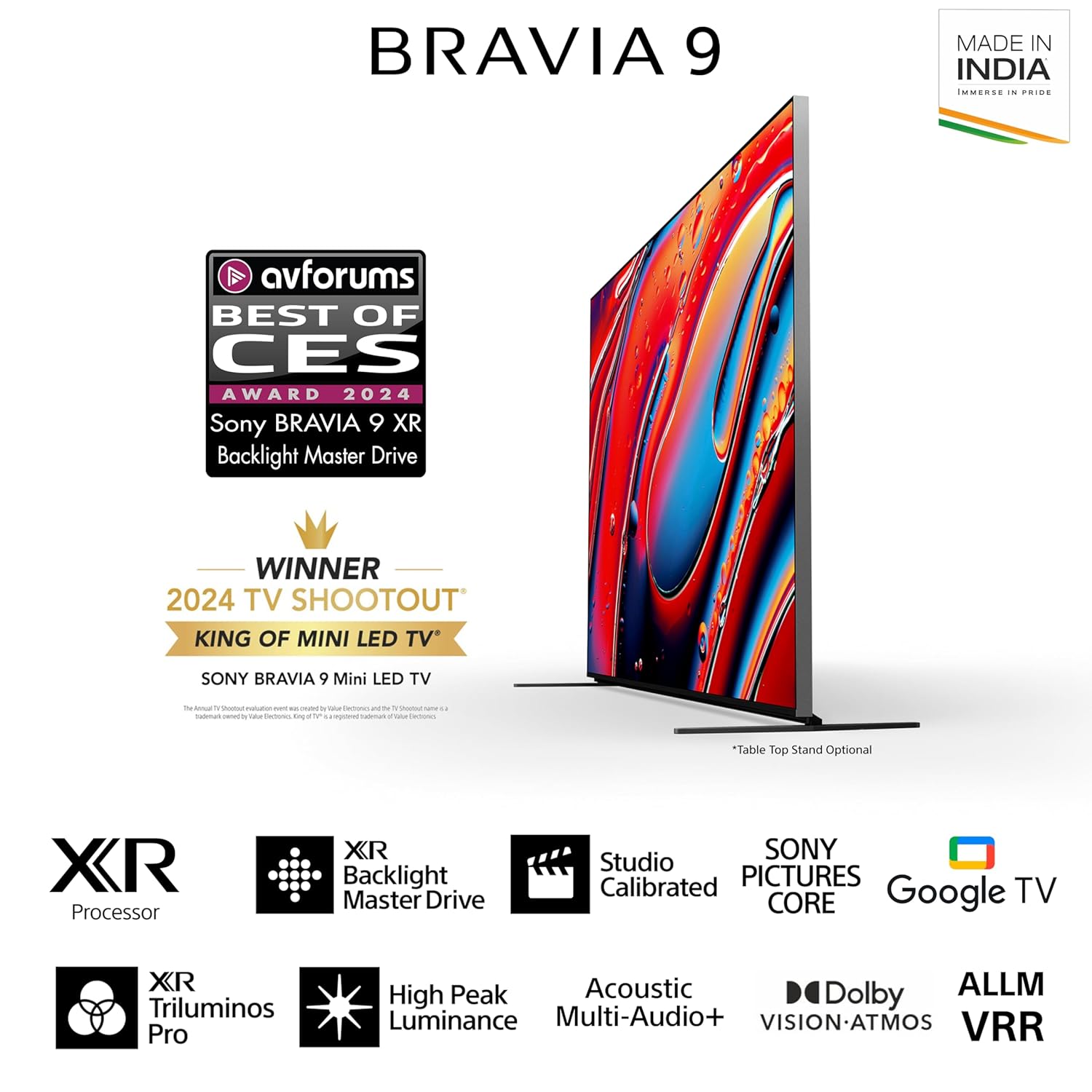 Sony BRAVIA 9 Series 215 cm (85 inches) 4K Ultra HD AI Smart Mini LED Google TV K-85XR90 (Black) - Image 2