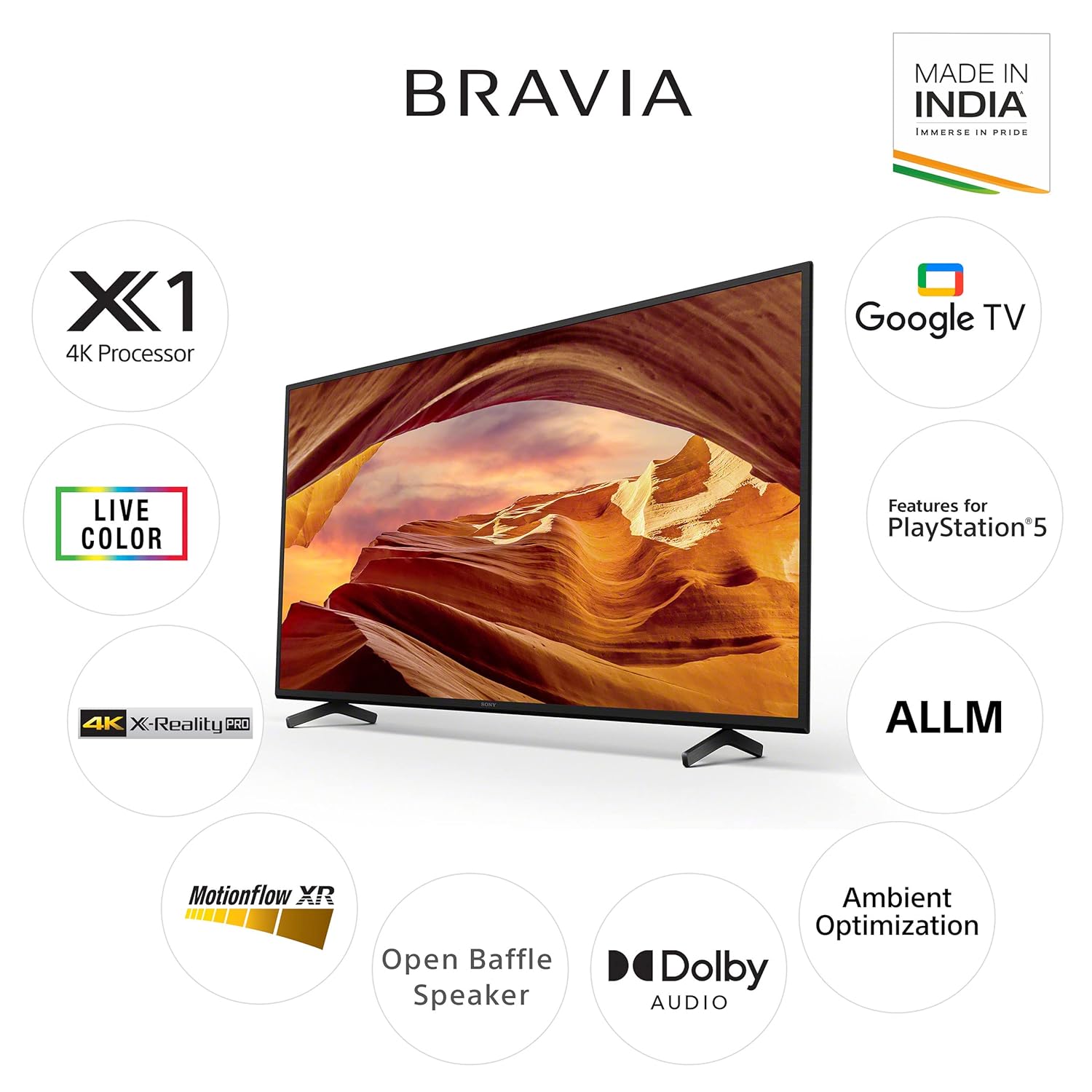 Sony Bravia 139 cm (55 inches) 4K Ultra HD Smart LED Google TV KD-55X75L (Black) - Image 2