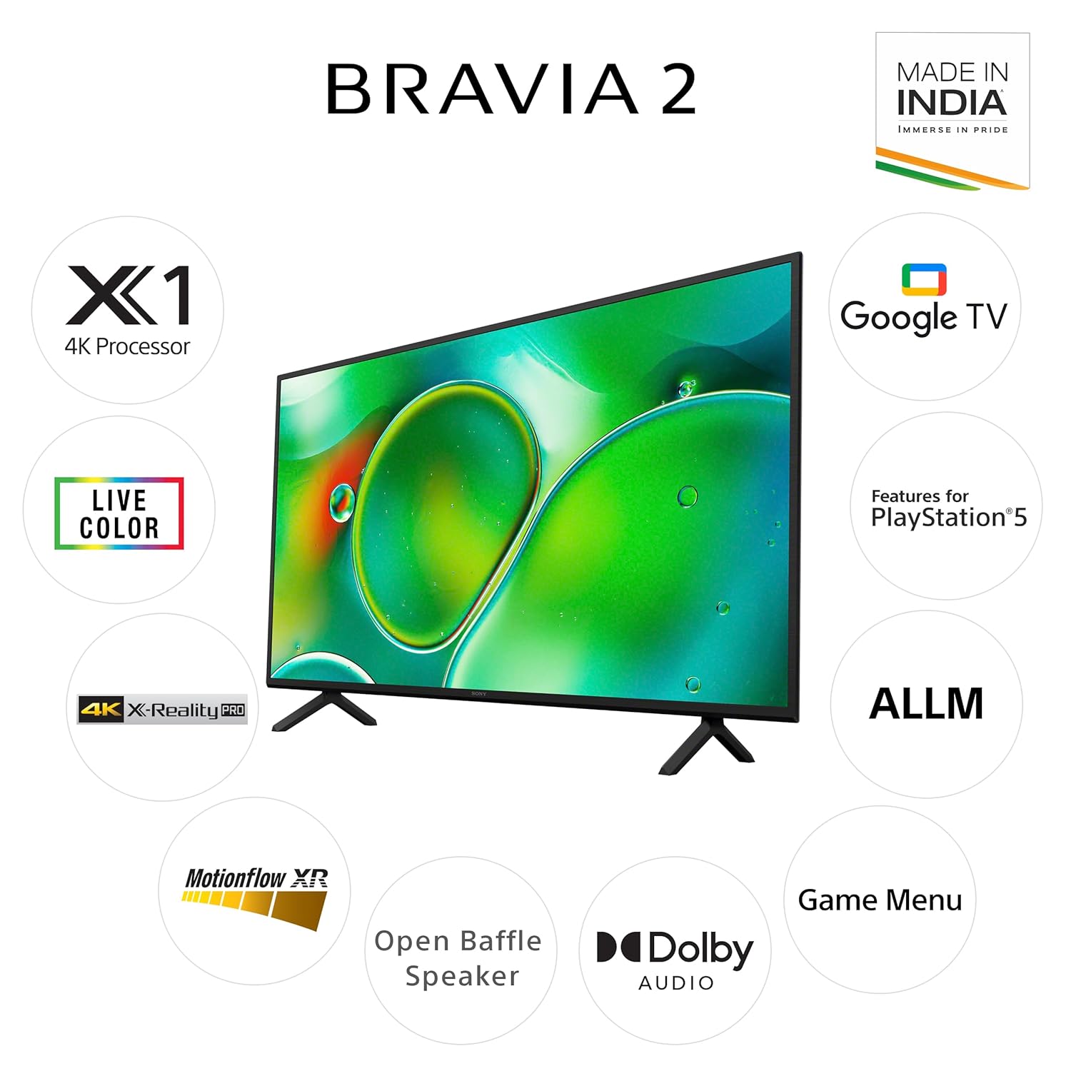 Sony BRAVIA 2 Series 126 cm (50 inches) 4K Ultra HD Smart LED Google TV K-50S25 (Black) - Image 2