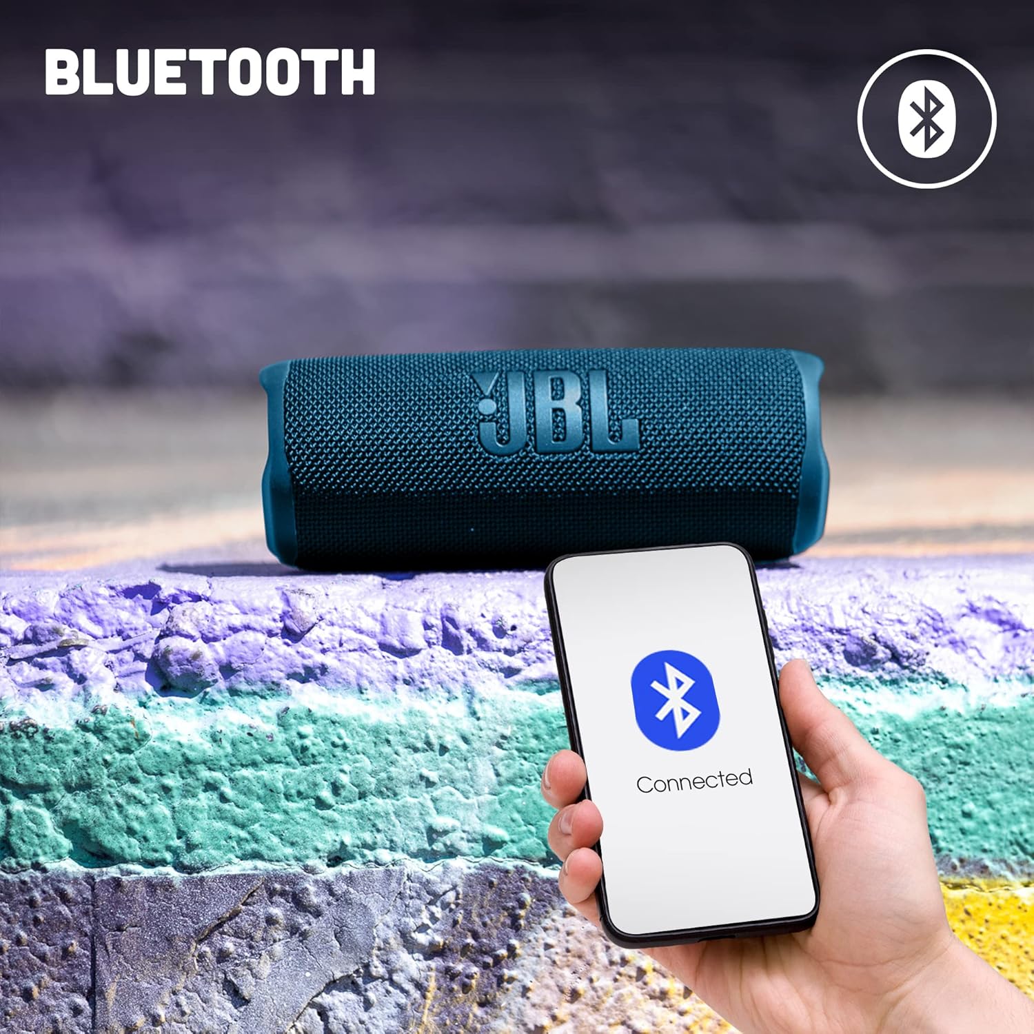 JBL Flip 6 Wireless Portable Bluetooth Speaker Pro Sound, Upto 12 Hours Playtime, IP67 Water & Dustproof, PartyBoost & Personalization App (Without Mic, Blue) - Image 2