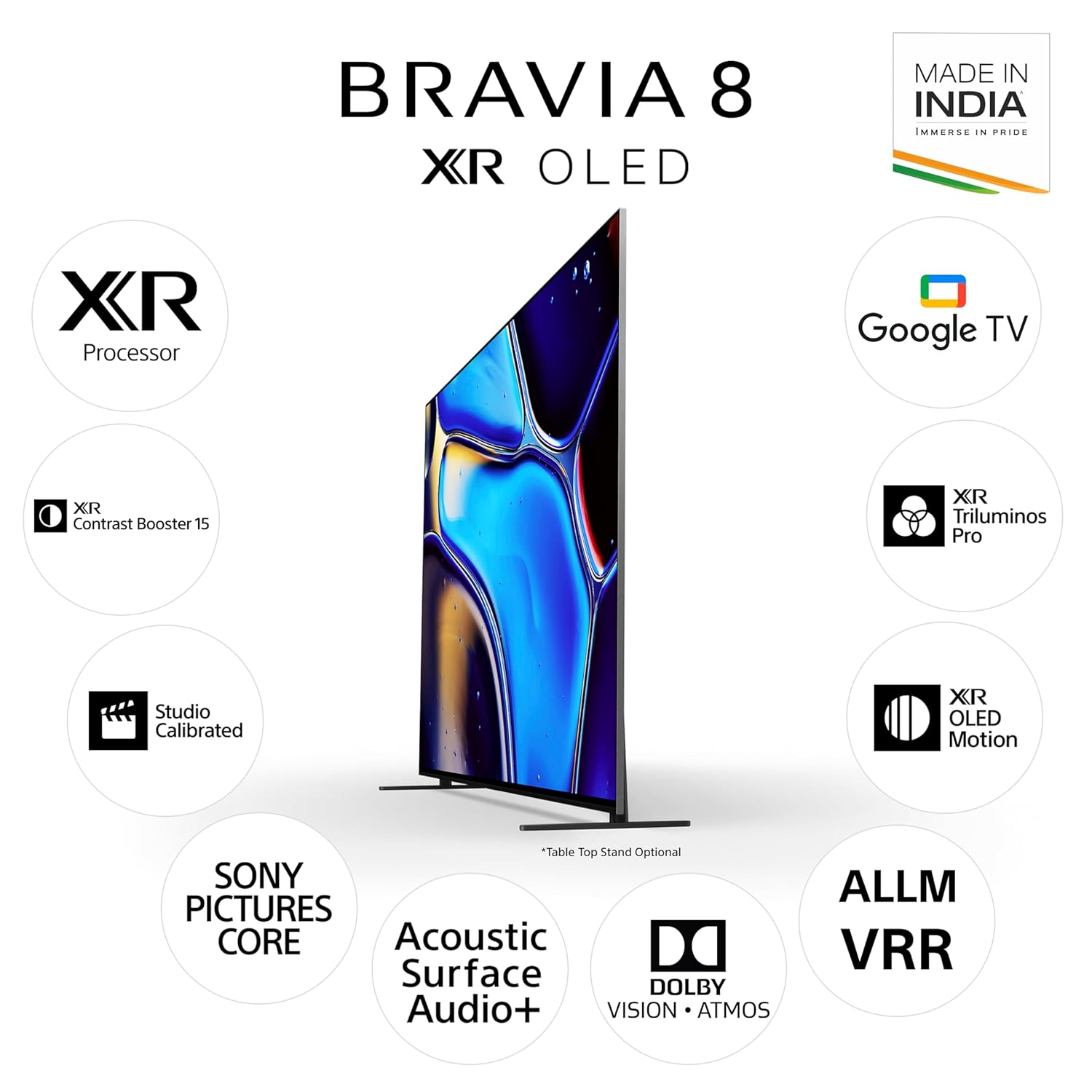 Sony BRAVIA 8 Series 139 cm (55 inches) 4K Ultra HD AI Smart OLED Google TV K-55XR80 (Black) - Image 2