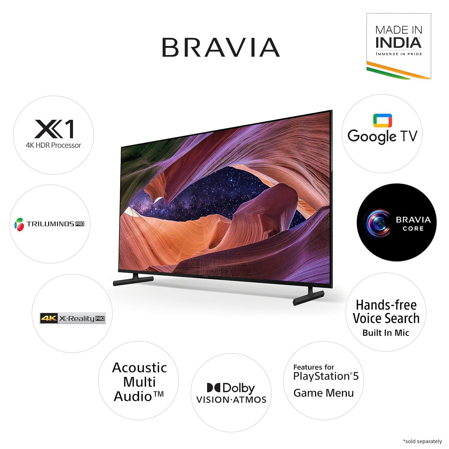 Sony Bravia 139 cm (55 inches) 4K Ultra HD Smart LED Google TV KD-55X82L (Black) - Image 2