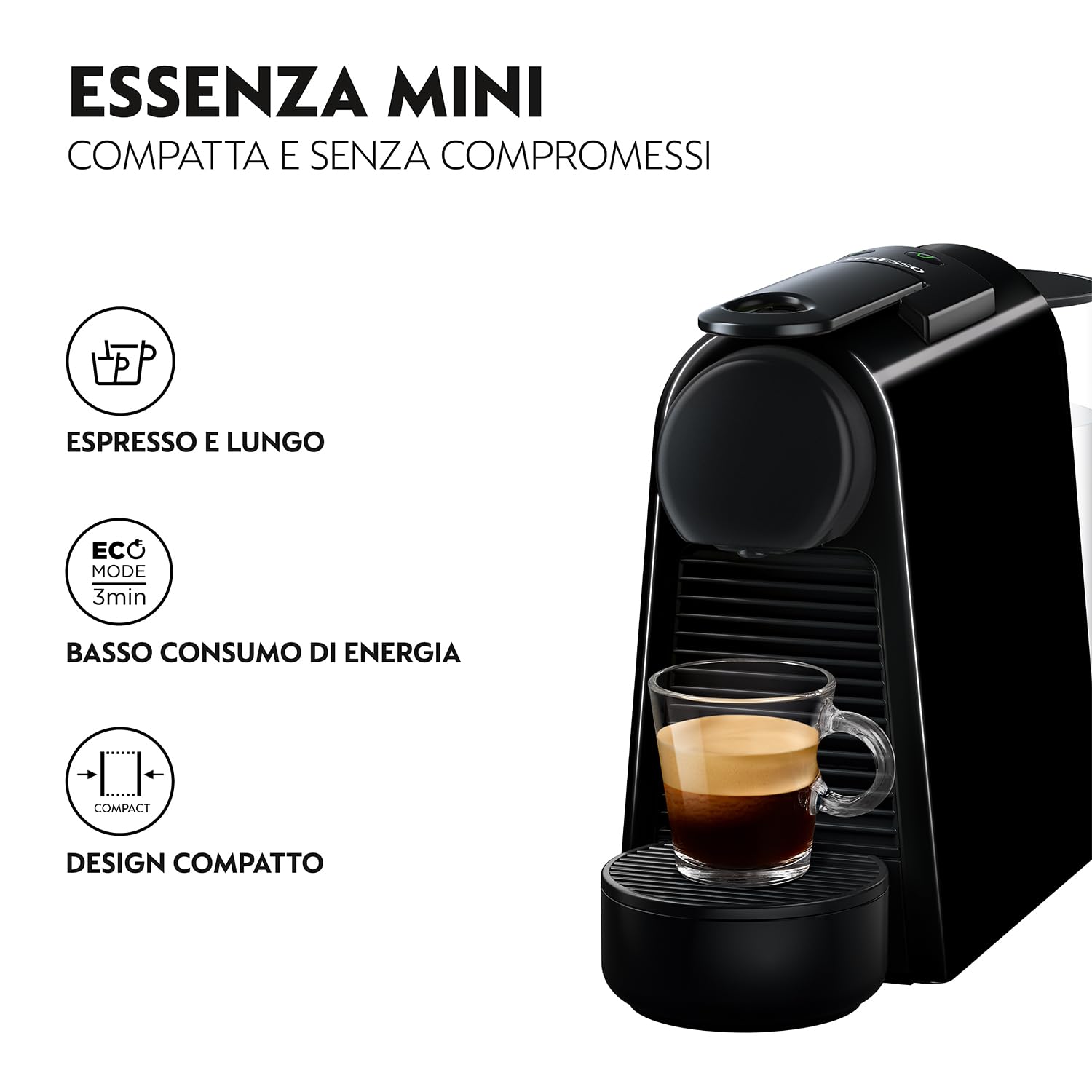 Nespresso Essenza Mini Espresso Machine By De'Longhi, Black, Pack of 1 - Image 2