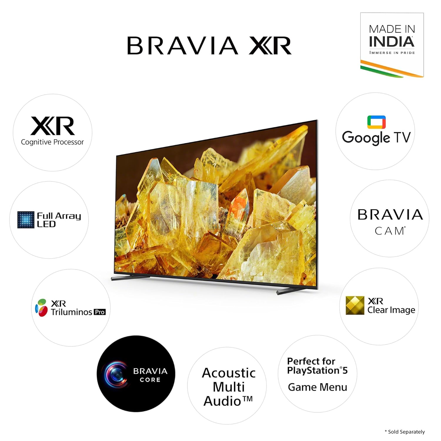 Sony Bravia 189 cm (75 inches) XR Series 4K Ultra HD Smart Full Array LED Google TV XR-75X90L (Black) - Image 2
