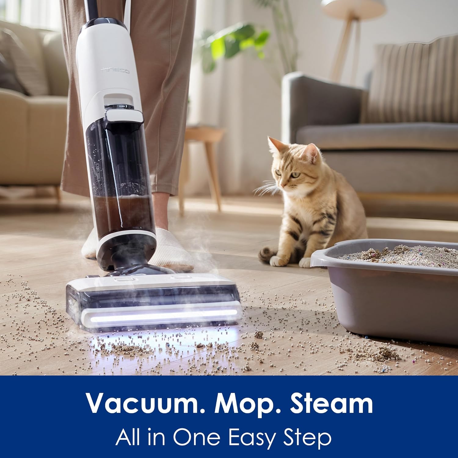 Tineco Floor ONE S7 Steam, World No 1 Cordless Wet Dry Vacuum Steam Mop All-in-One, Floor Washer for Sticky Mess on Hard Floors with Digital Display, Self-Cleaning, Edge Cleaning, Safe for Kids & Pets Tineco Floor ONE S7 Steam, World No 1 Cordless Wet Dry Vacuum Steam Mop All-in-One, Floor Washer for Sticky Mess on Hard Floors with Digital Display, Self-Cleaning, Edge Cleaning, Safe for Kids & Pets - Image 2