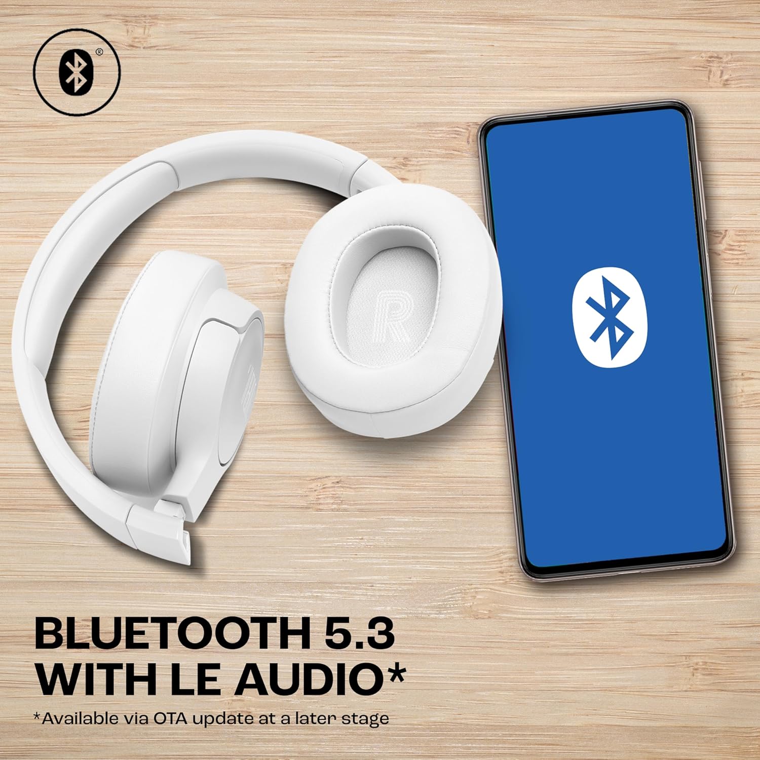 JBL Tune 770NC Wireless Over Ear ANC Headphones with Mic, Upto 70 Hrs Playtime, Speedcharge, Google Fast Pair, Dual Pairing, BT 5.3 LE Audio, Customize on JBL Headphones App (White) - Image 5