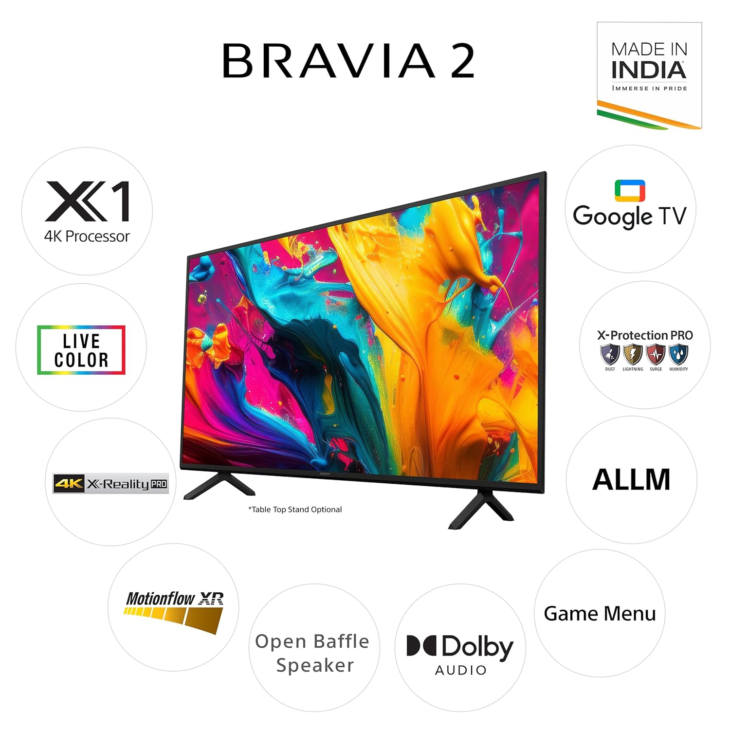 Sony BRAVIA 2 Series 108 cm (43 inches) 4K Ultra HD Smart LED Google TV K-43S20B (Black) - Image 2
