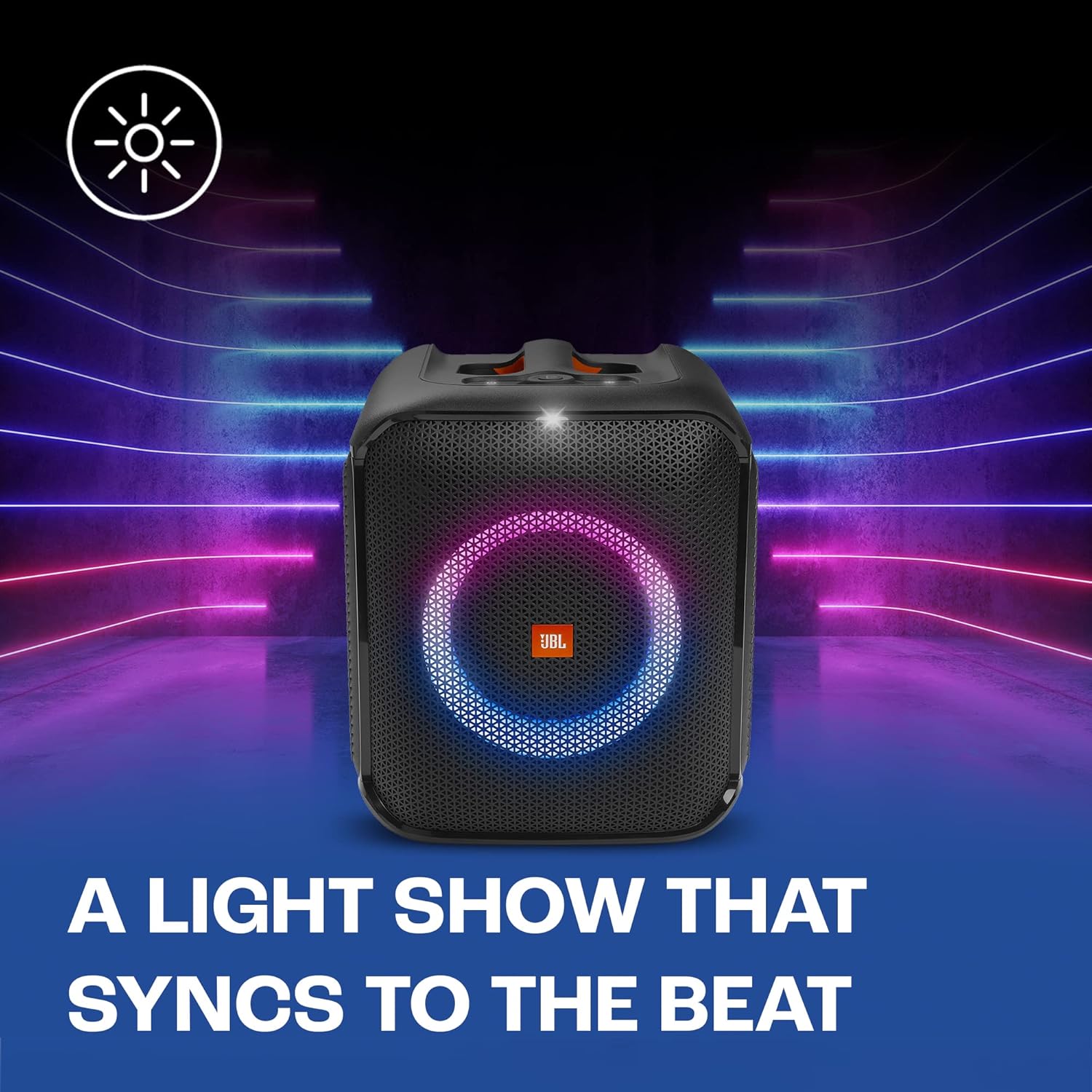 JBL Partybox Encore Essential | Portable Bluetooth Party Speaker | 100W Monstrous Pro Sound | Dynamic Light Show | Upto 6Hrs Playtime | Built-in Powerbank | Mic Support PartyBox App (Black) - Image 3