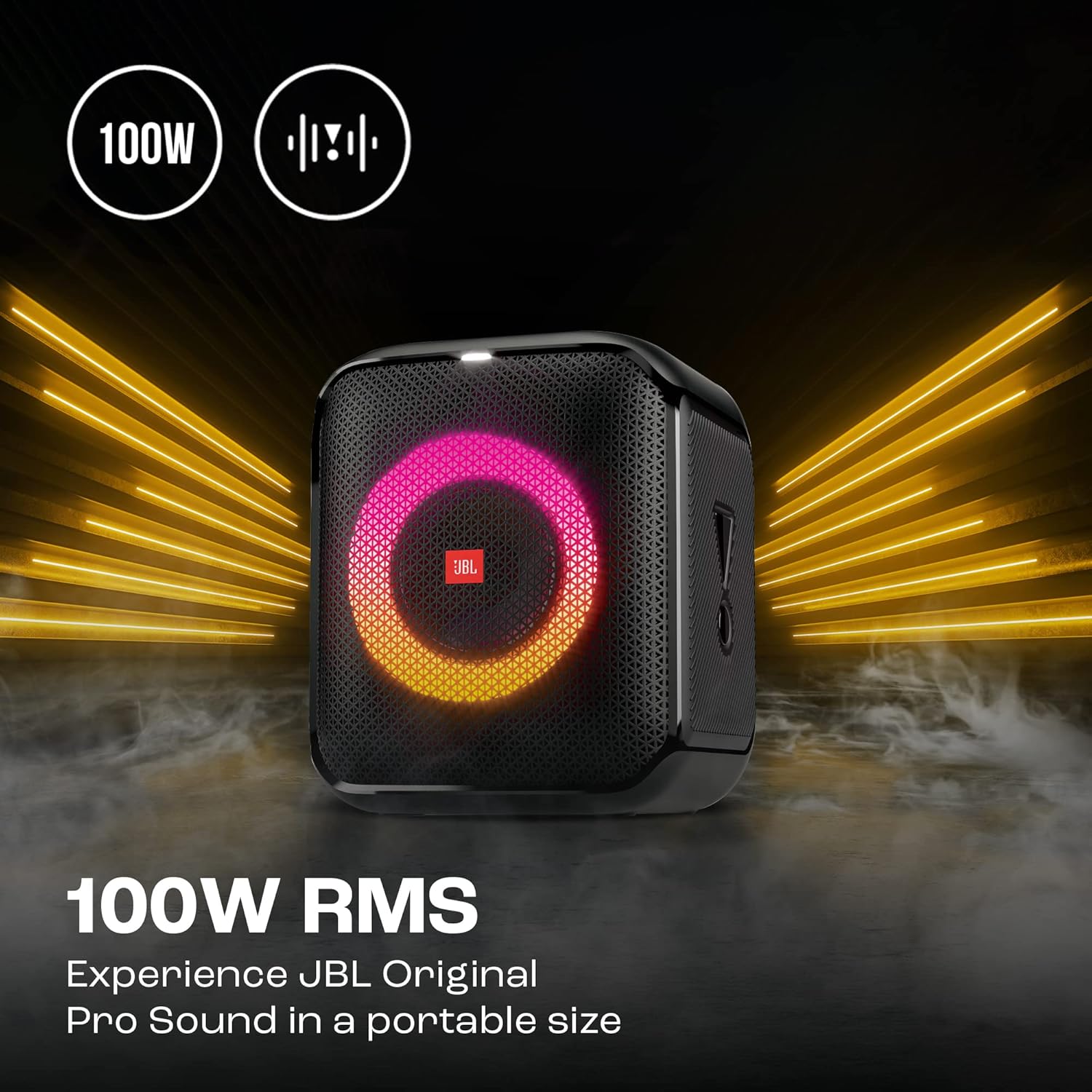 JBL Partybox Encore Essential | Portable Bluetooth Party Speaker | 100W Monstrous Pro Sound | Dynamic Light Show | Upto 6Hrs Playtime | Built-in Powerbank | Mic Support PartyBox App (Black) - Image 2