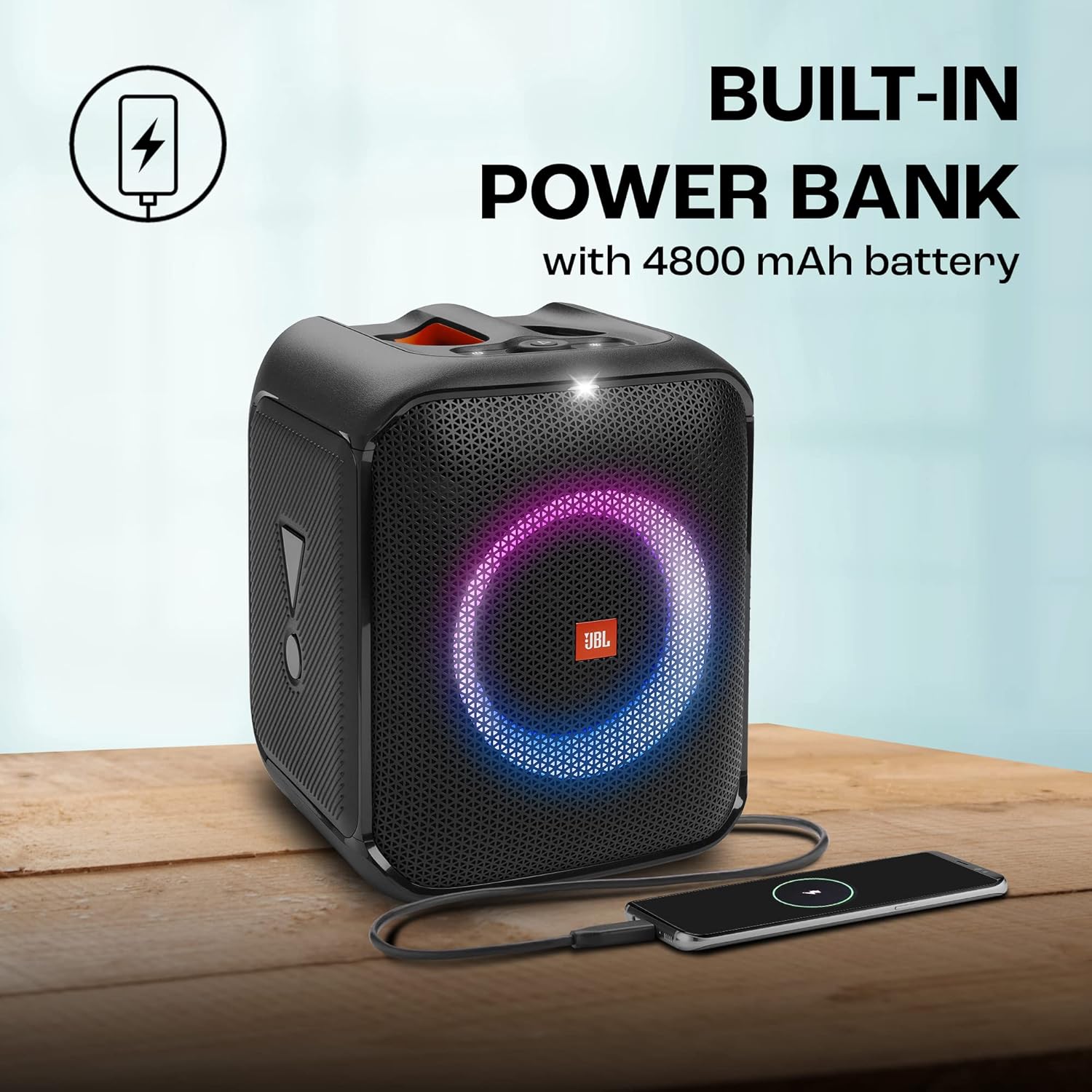 JBL Partybox Encore Essential | Portable Bluetooth Party Speaker | 100W Monstrous Pro Sound | Dynamic Light Show | Upto 6Hrs Playtime | Built-in Powerbank | Mic Support PartyBox App (Black) - Image 5