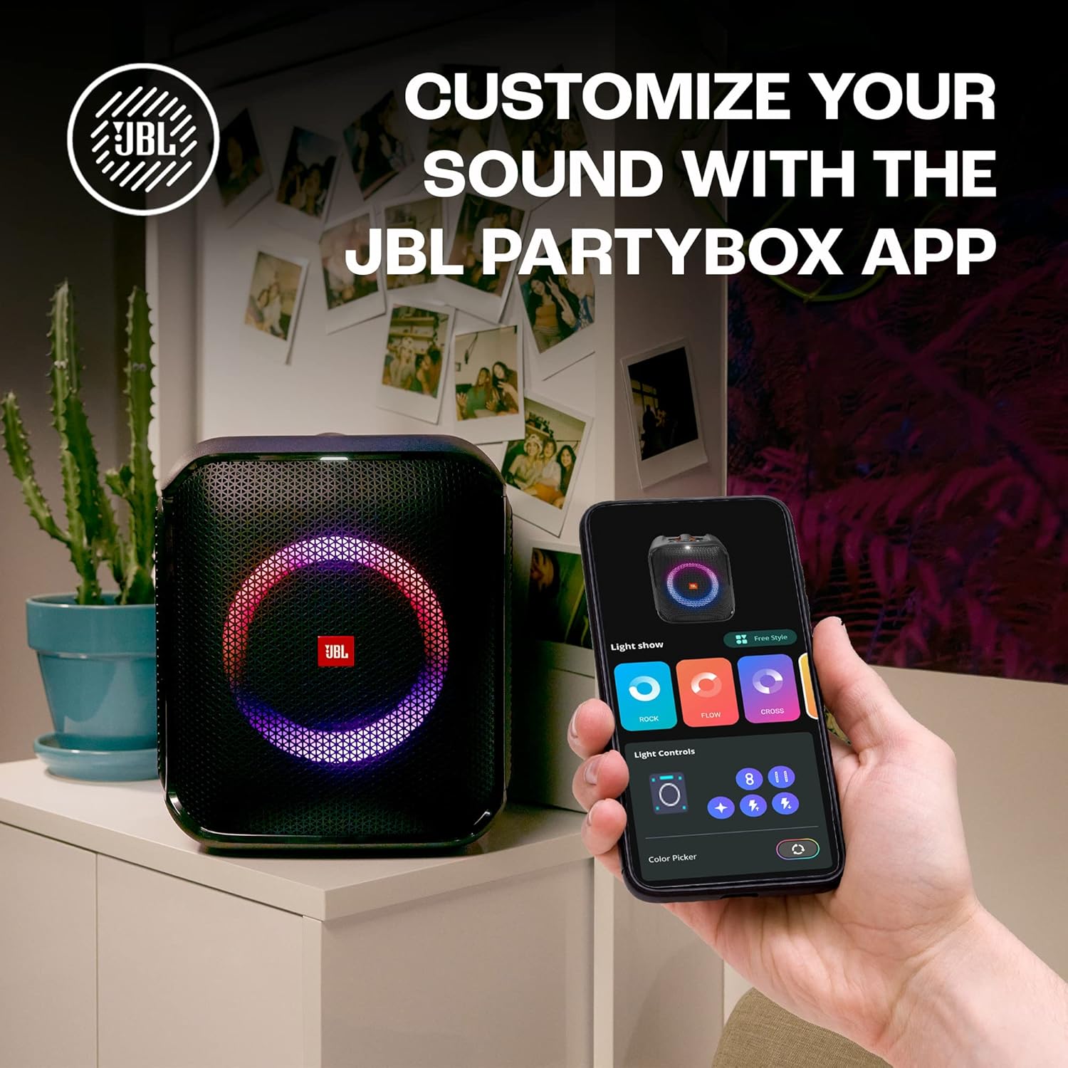 JBL Partybox Encore Essential | Portable Bluetooth Party Speaker | 100W Monstrous Pro Sound | Dynamic Light Show | Upto 6Hrs Playtime | Built-in Powerbank | Mic Support PartyBox App (Black) - Image 4